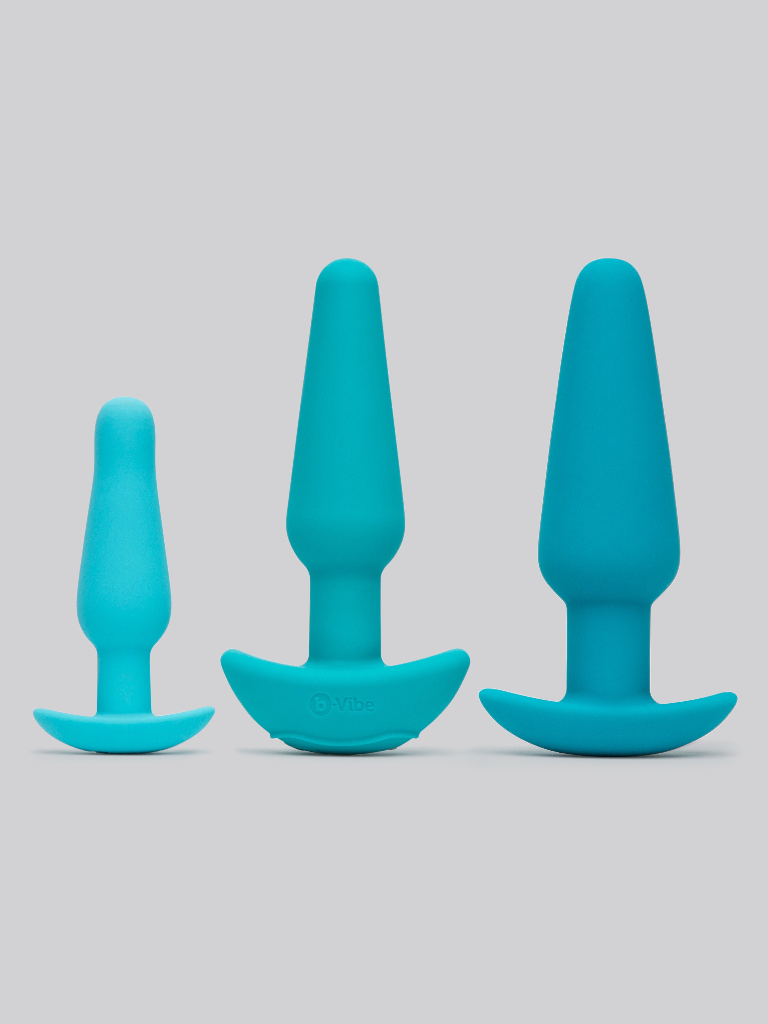 b-Vibe Rechargeable Anal Training and Education Butt Plug Set (5 Piece), Blue, hi-res