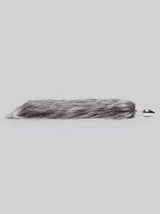 DOMINIX Deluxe Stainless Steel Small Faux Silver Fox Tail Butt Plug, Silver, hi-res