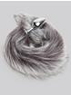 DOMINIX Deluxe Stainless Steel Medium Faux Silver Fox Tail Butt Plug, Silver, hi-res