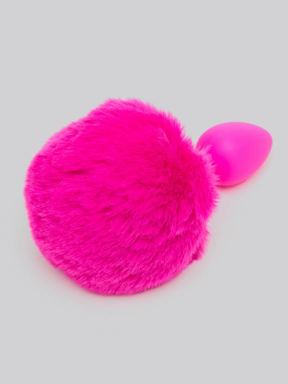 Playful Silicone Small Bunny Tail Butt Plug, Pink, hi-res