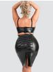 Lovehoney Fierce Black Leather-Look Skirt, Black, hi-res