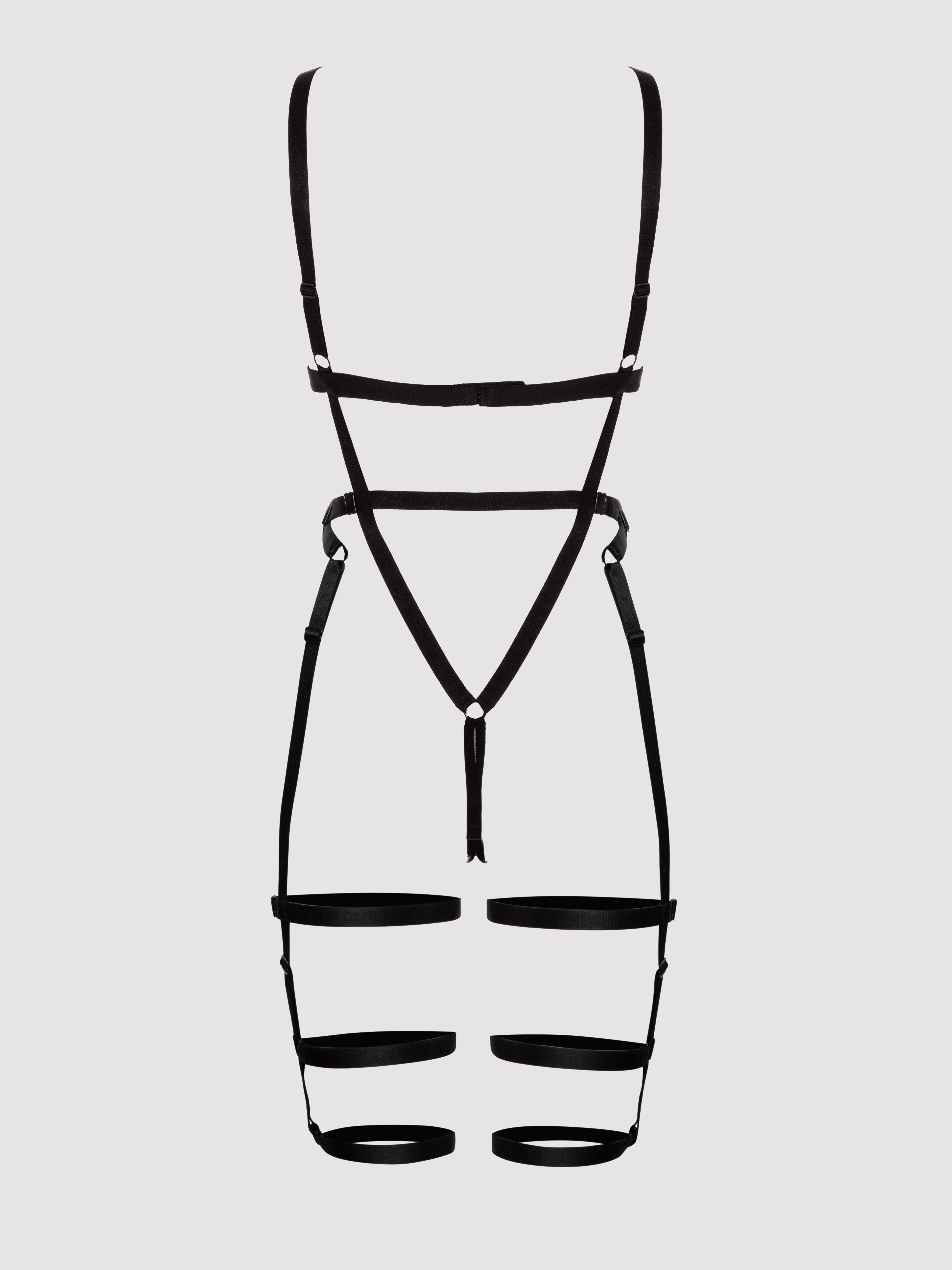 Lovehoney Fierce Wet Look Leg Harness Body, Black, vanilla