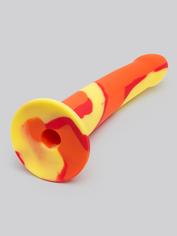 Lovehoney Earth and Fire Curved Silicone Suction Cup Dildo 7 Inch, Orange, hi-res