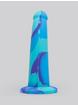 Lovehoney Air and Water Curved Silicone Suction Cup Dildo 7 Inch , Blue, hi-res