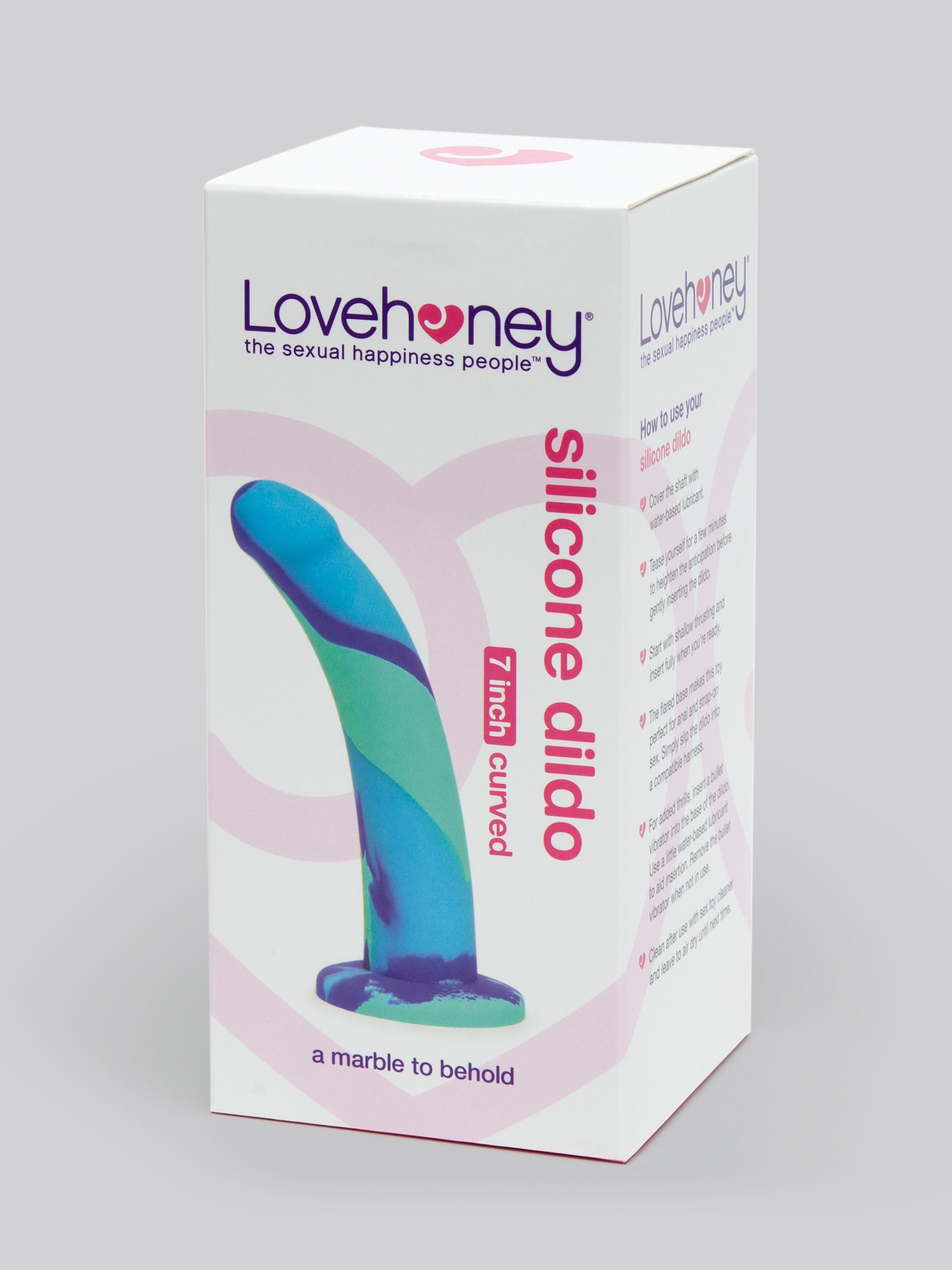 Lovehoney Air and Water Curved Silicone Suction Cup Dildo 7 Inch , Blue, hi-res