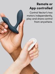 We-Vibe Vector App and Remote Controlled Rechargeable Prostate Massager, Grey, hi-res
