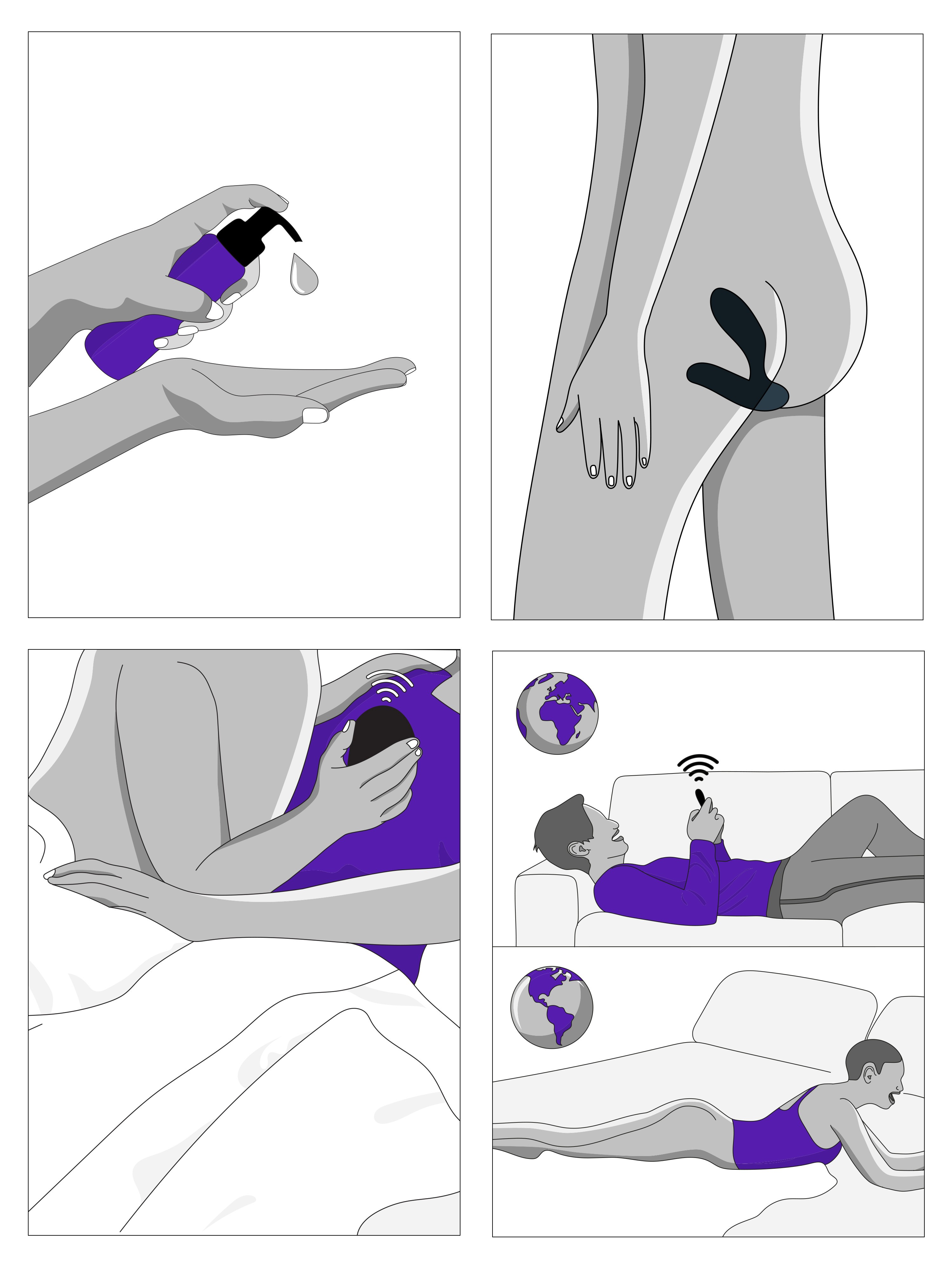 We-Vibe Vector App and Remote Controlled Rechargeable Prostate Massager, Grey, hi-res