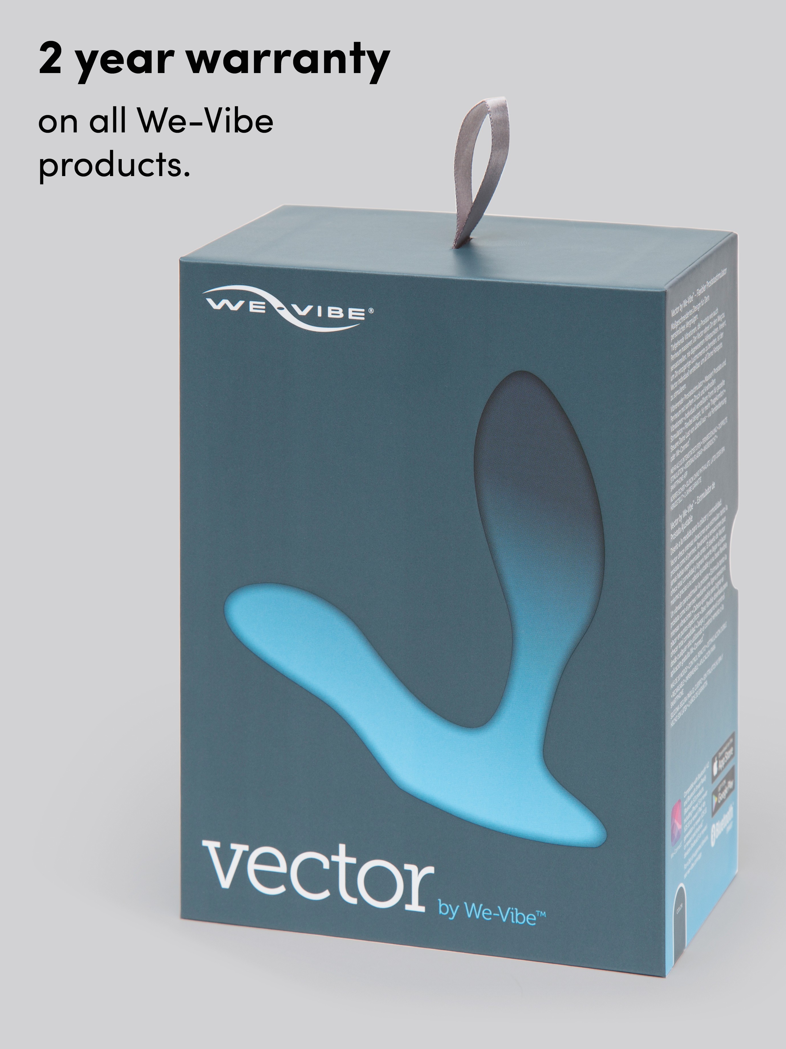 We-Vibe Vector App and Remote Controlled Rechargeable Prostate Massager, Grey, hi-res