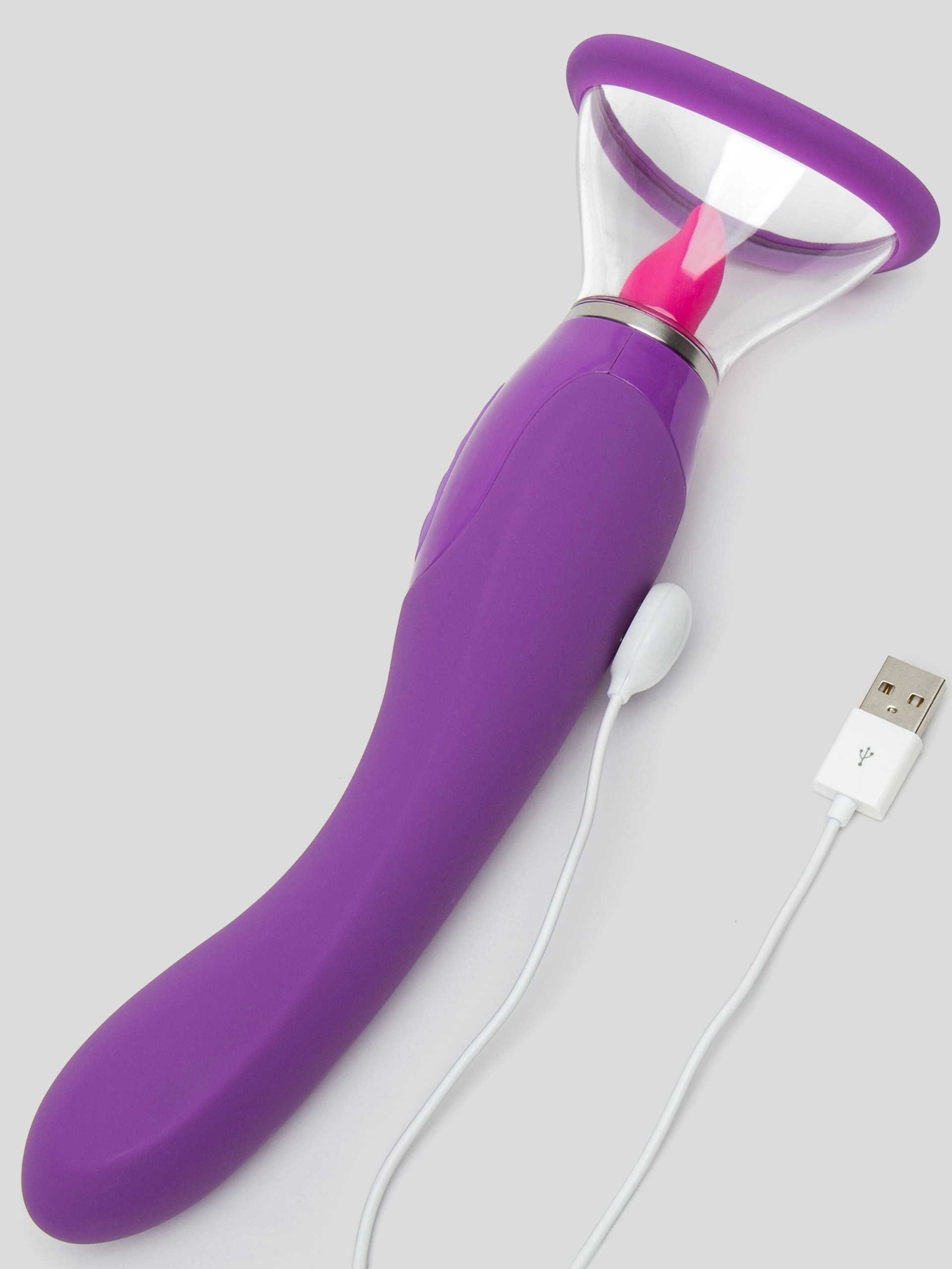 Fantasy for Her Vibrating Pussy Pump and Tongue Vibrator Kit, Purple, hi-res