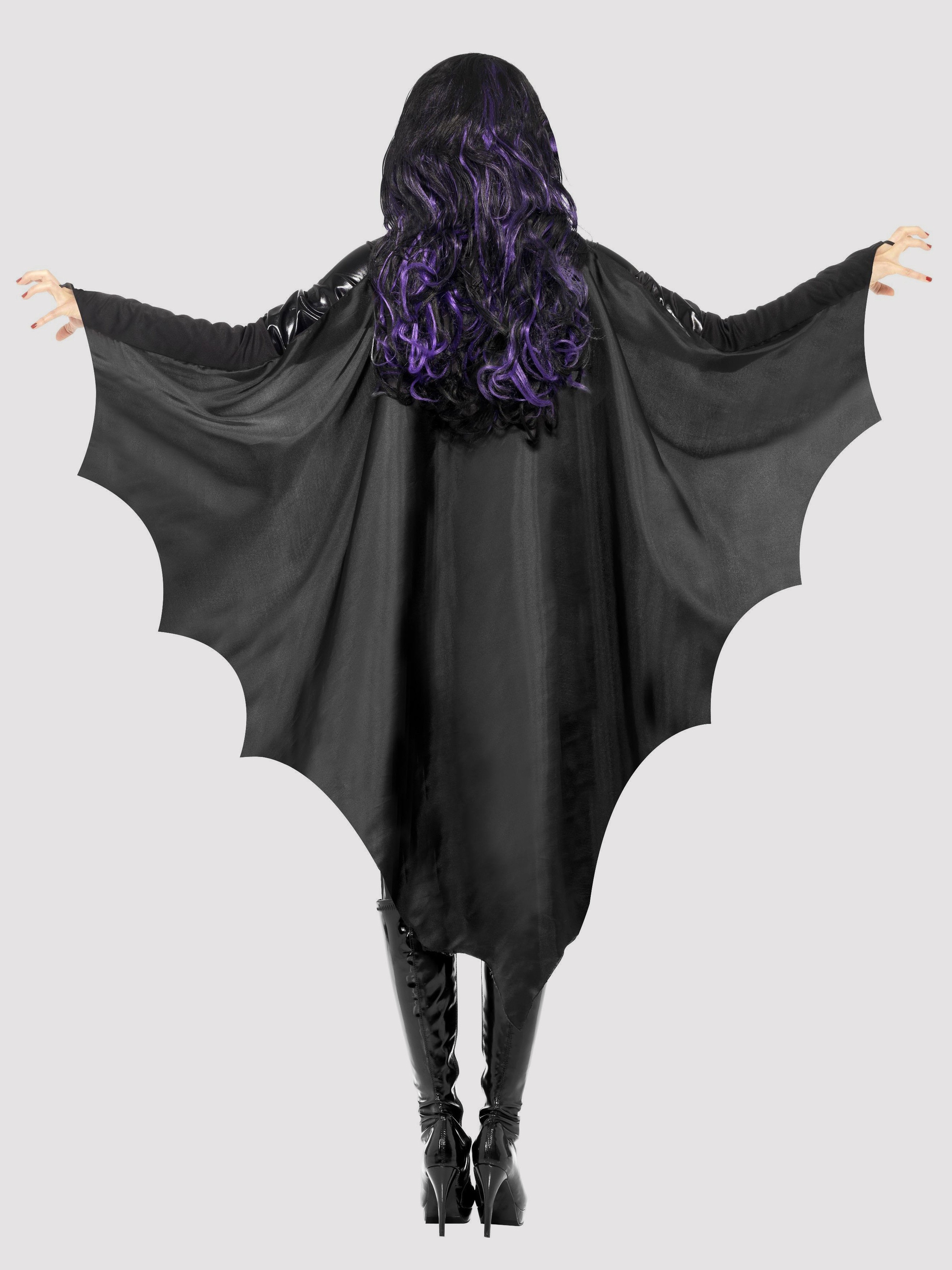 Fever Black Vampire Bat Wings, Black, hi-res