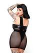 Brand X Rock Chick Fishnet and Wet Look Dress , Black, hi-res
