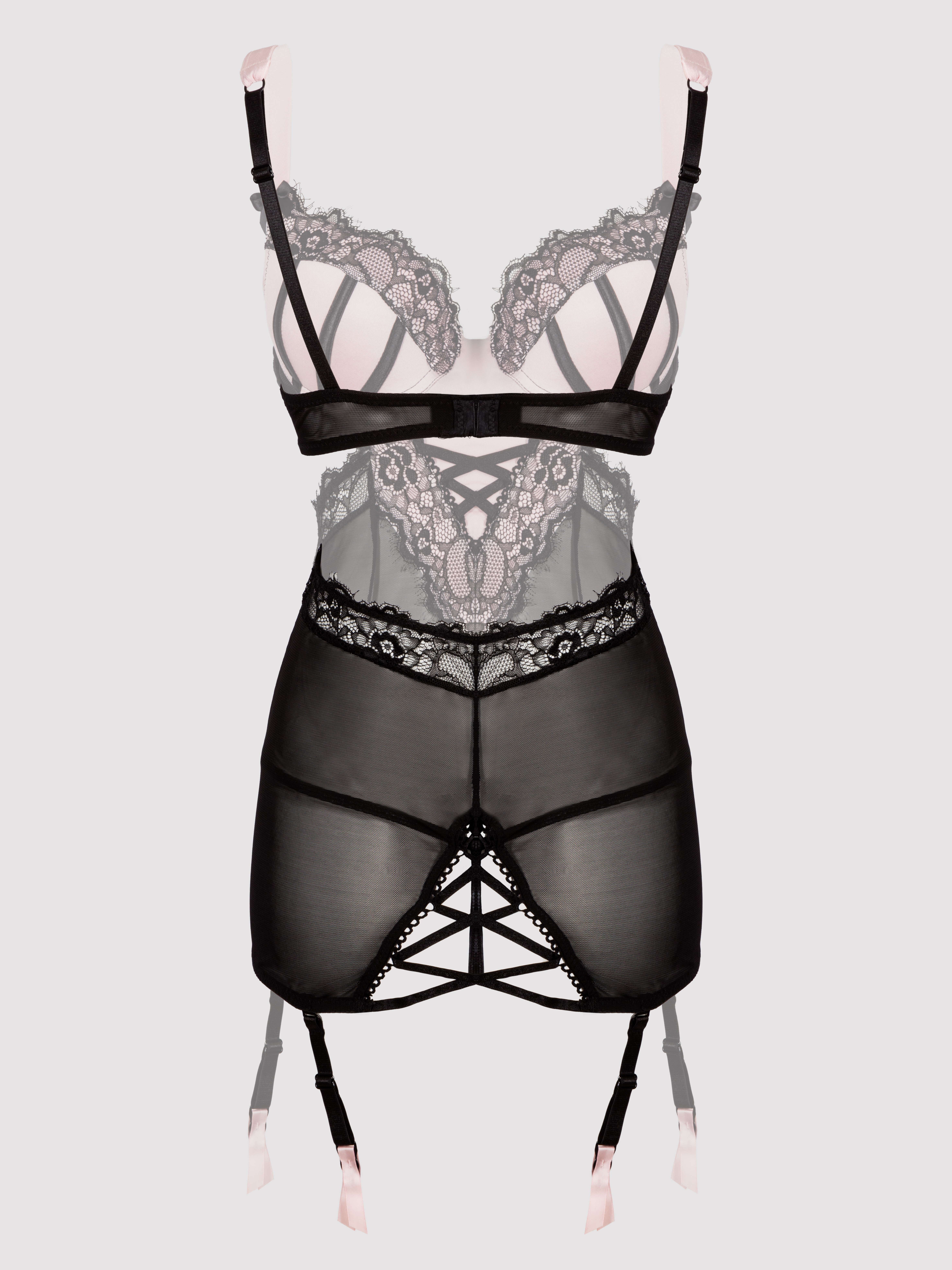 Lovehoney Boudoir Belle Cherry Cut-Out Chemise Set, Pink, hi-res