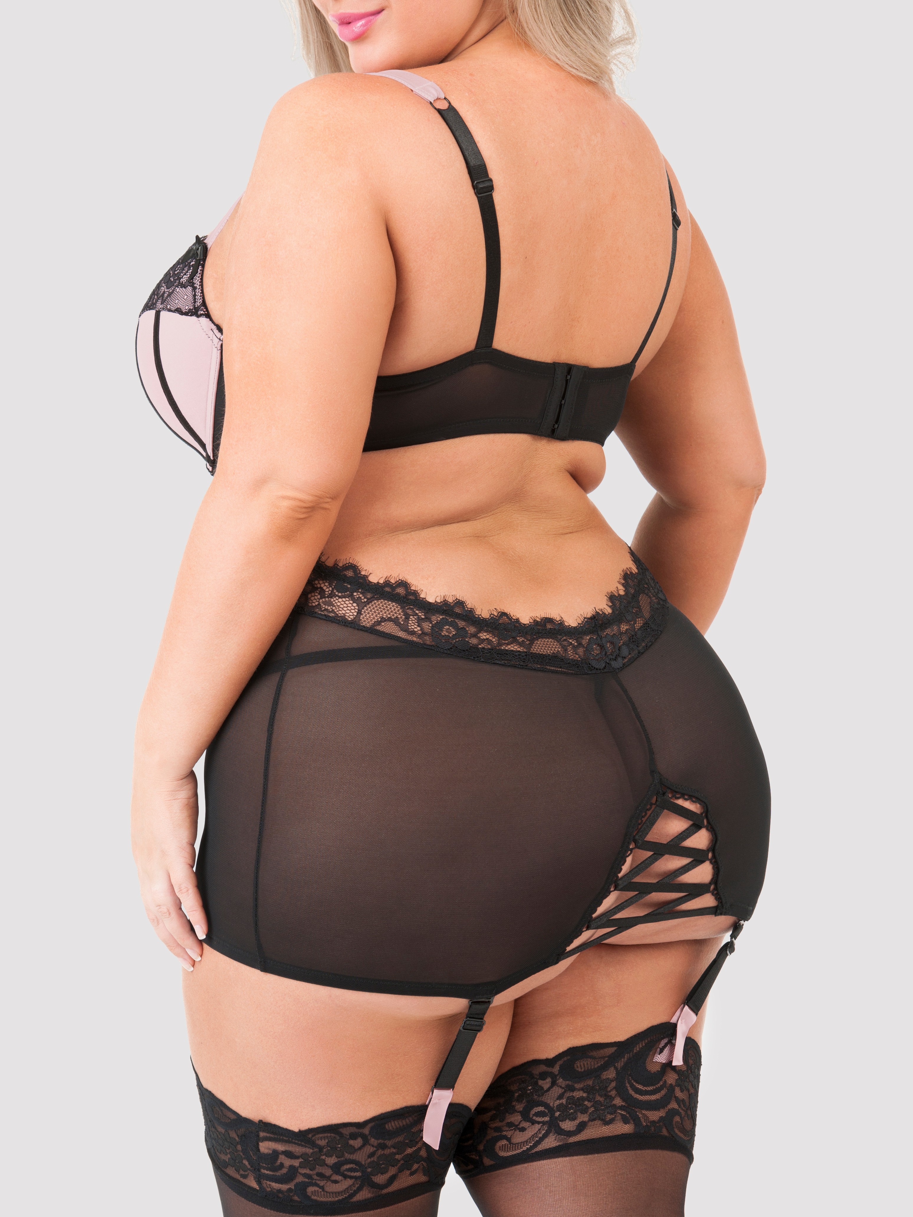 Lovehoney Boudoir Belle Cherry Cut-Out Chemise Set, Pink, hi-res