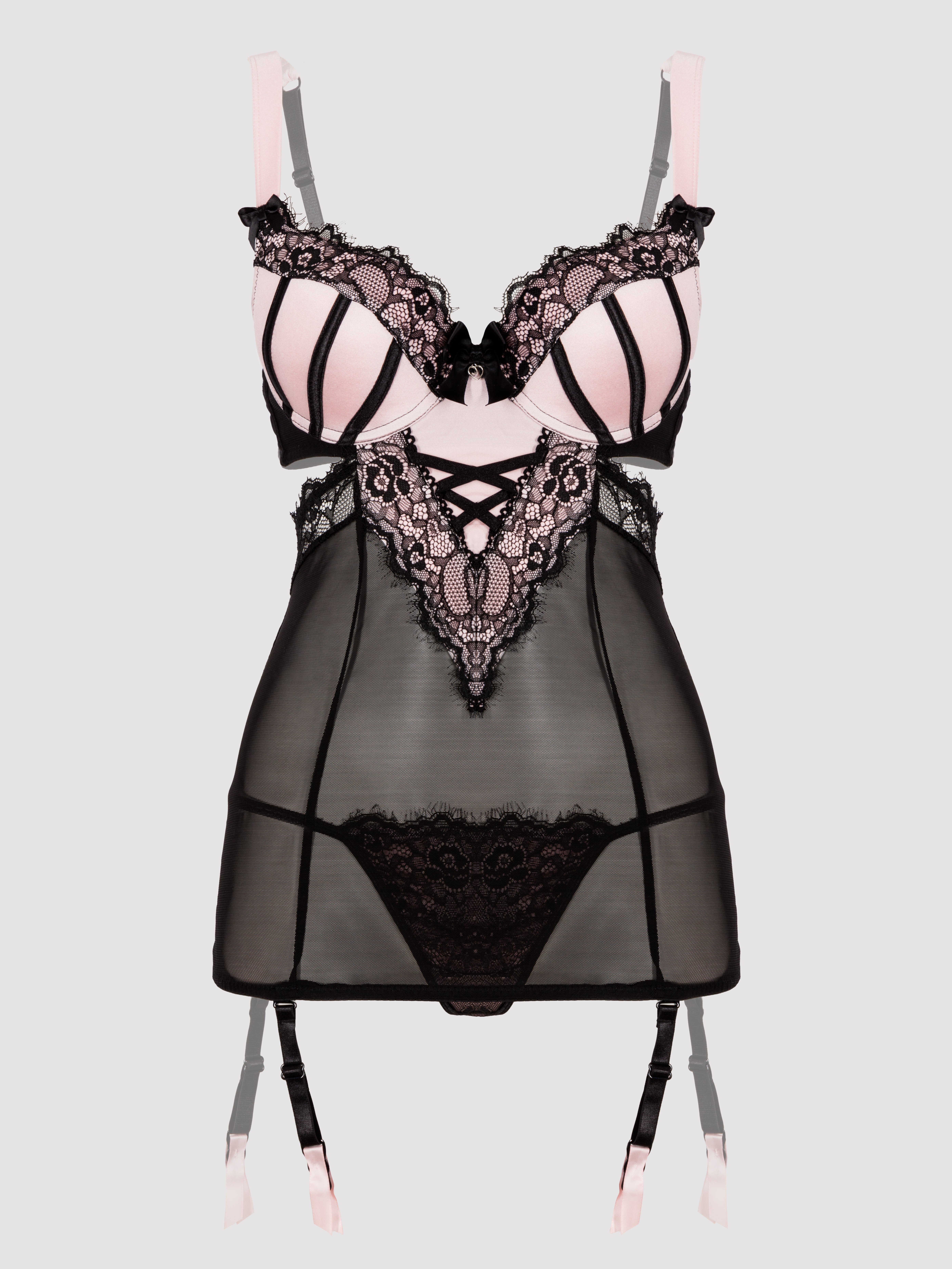 Lovehoney Boudoir Belle Cherry Cut-Out Chemise Set, Pink, hi-res