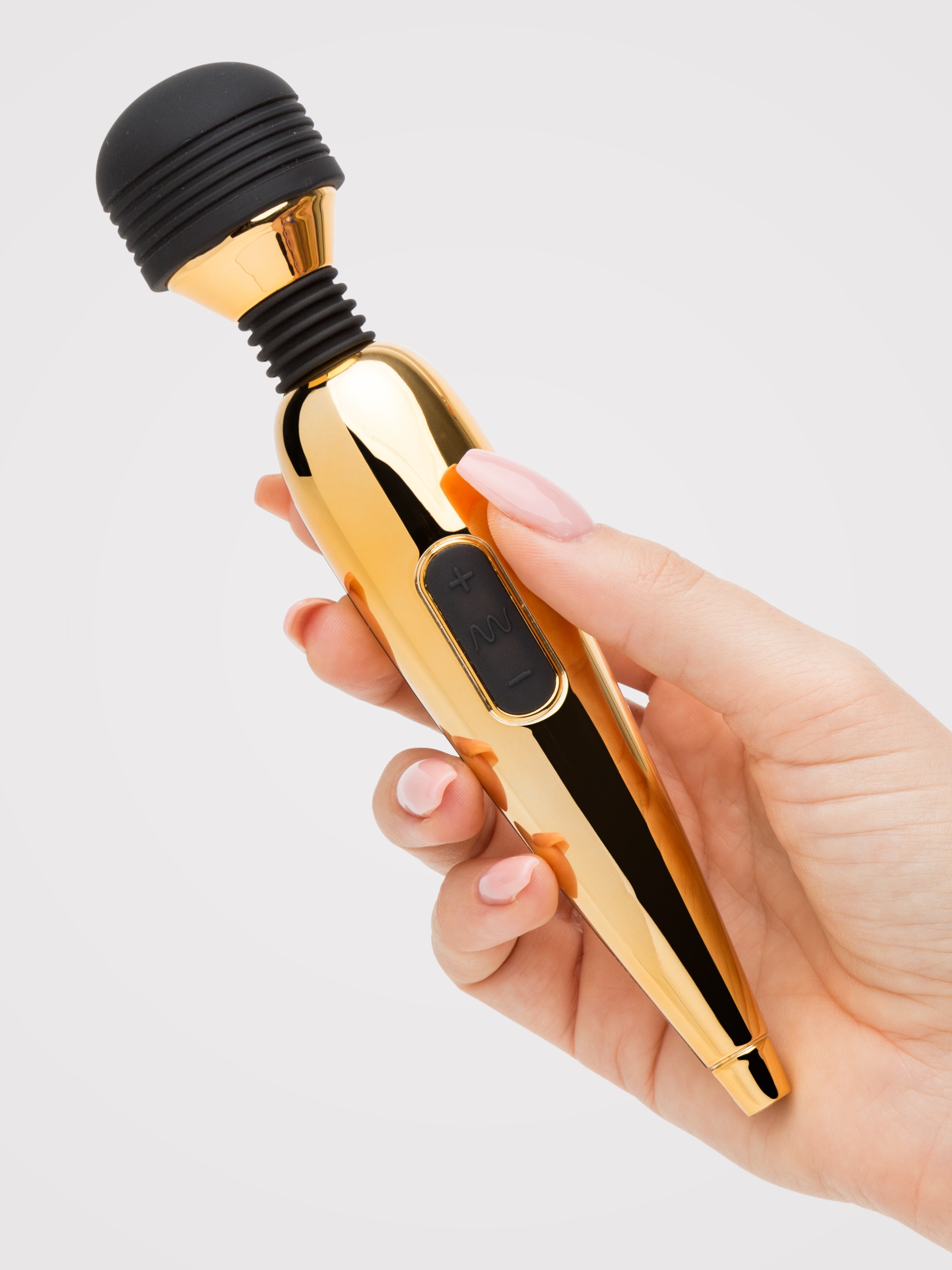 Lovehoney Deluxe Rechargeable Mini Gold Massage Wand Vibrator, Gold, hi-res