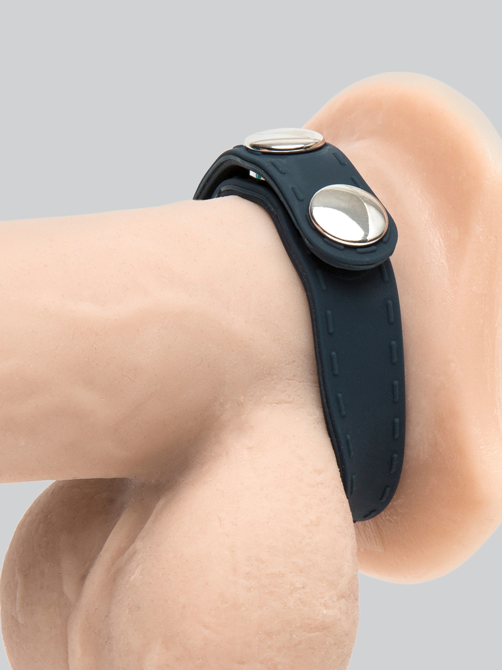 Boners Adjustable Silicone Cock Strap, Grey, hi-res