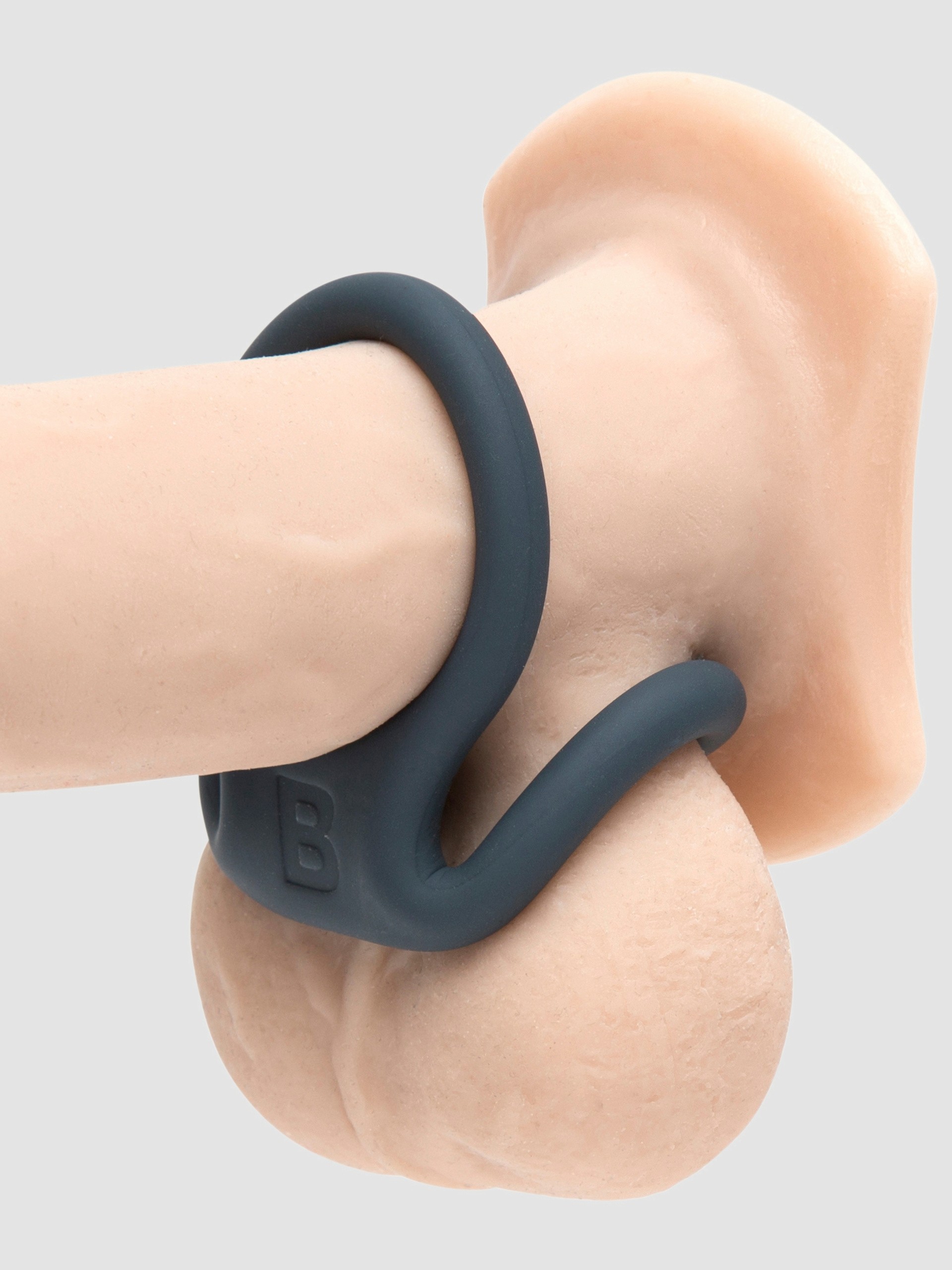 Boners Double Silicone Cock and Ball Ring, Grey, hi-res