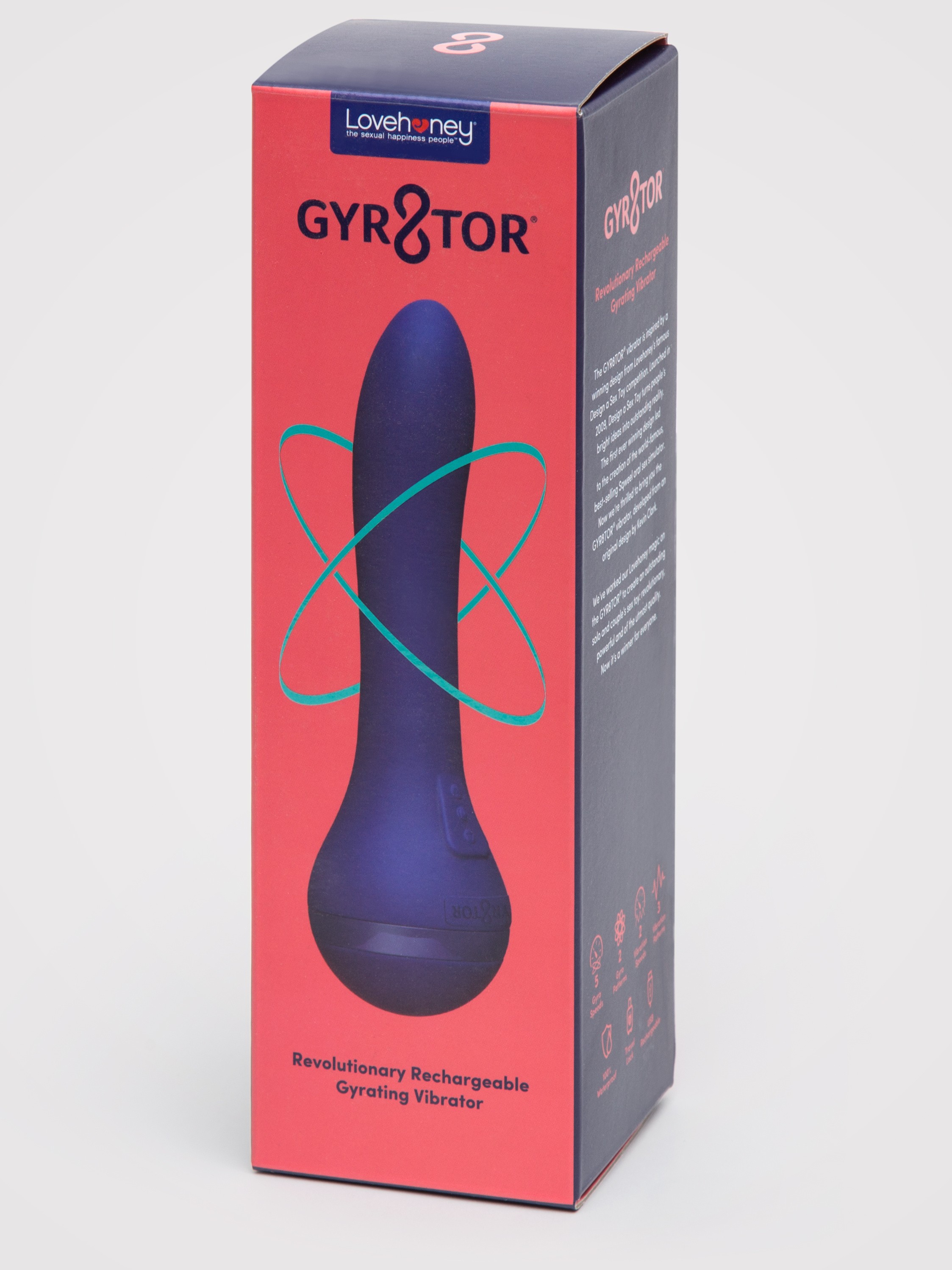 Lovehoney Gyr8tor Extra Powerful Rechargeable Gyrating Vibrator, Purple, hi-res