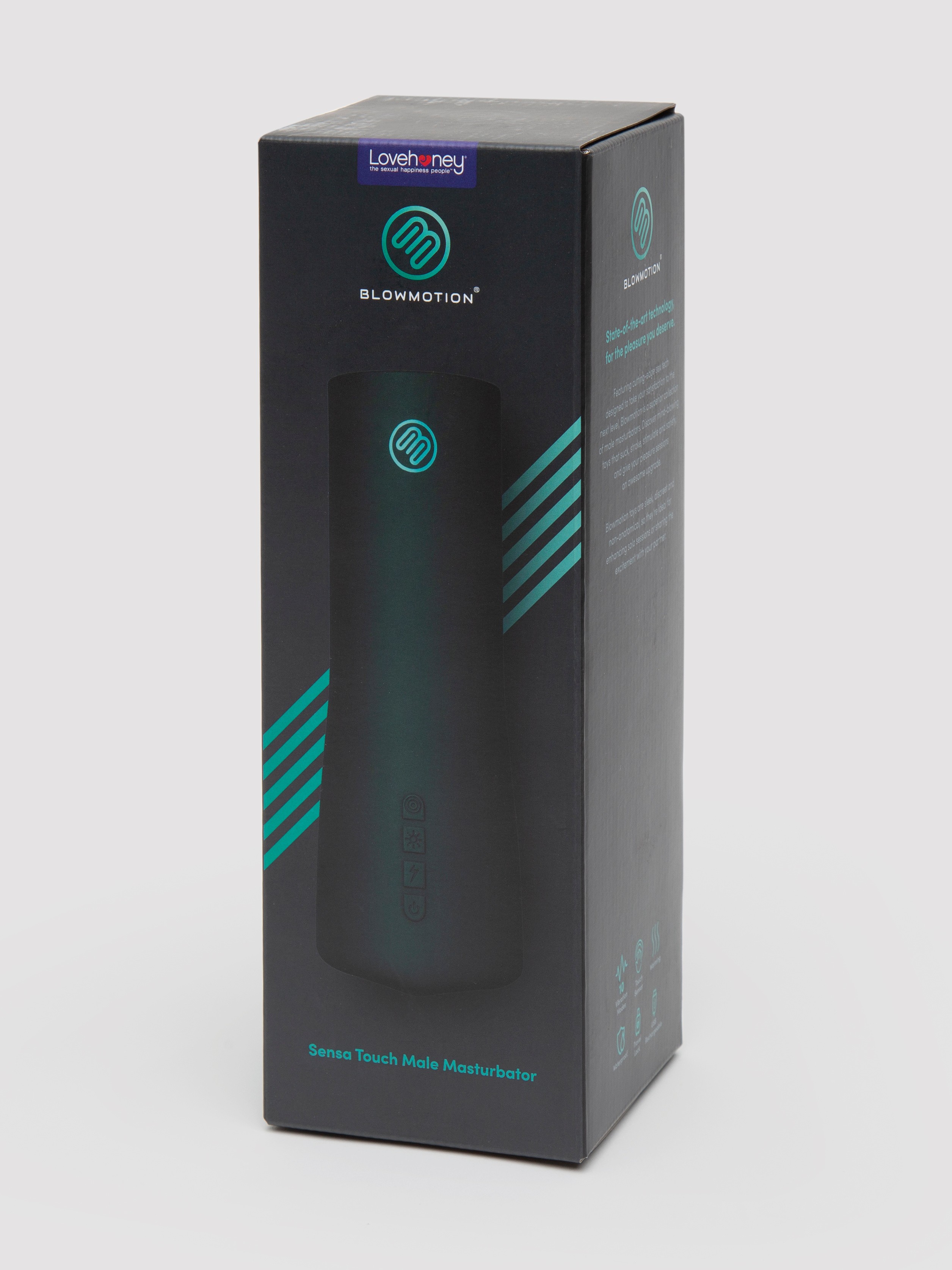 Blowmotion Sensa Touch Warming Rechargeable Vibrating Male Masturbator, Black, hi-res