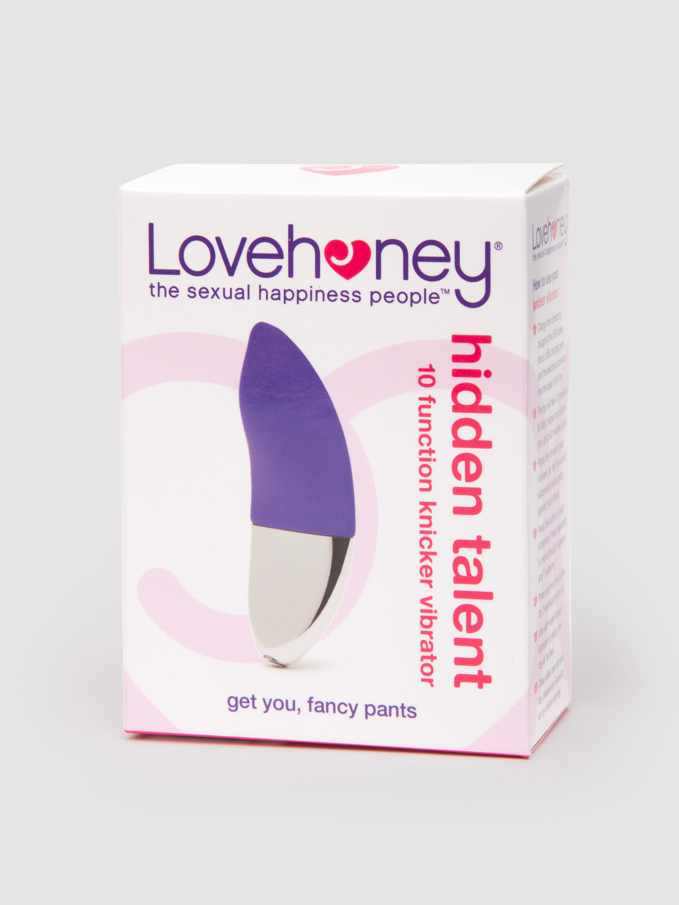 Lovehoney Hidden Talent 10 Function Rechargeable Knicker Vibrator, Purple, hi-res