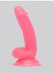 BASICS Glow In the Dark Realistic Suction Cup Dildo 6 Inch, Pink, hi-res