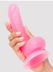 BASICS Glow In the Dark Realistic Suction Cup Dildo 6 Inch, Pink, hi-res