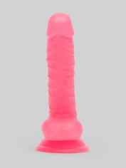 BASICS Glow In the Dark Realistic Suction Cup Dildo 8 Inch, Pink, hi-res