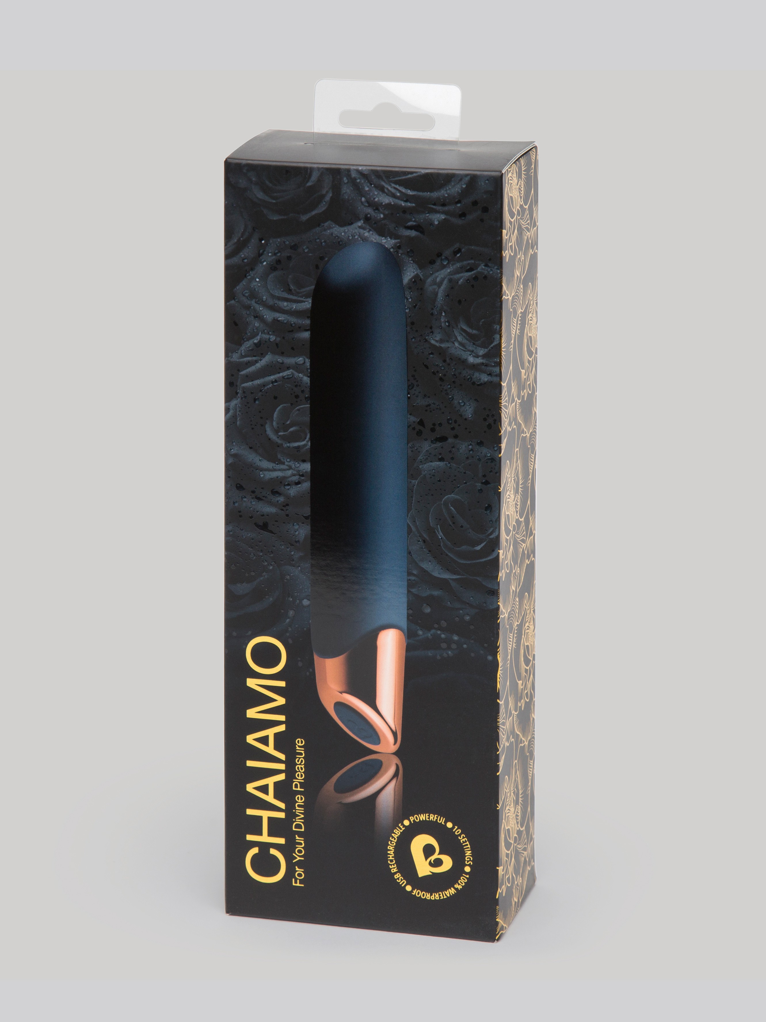 Rocks Off Powerful 10 Function Rechargeable Classic Vibrator , Black, hi-res