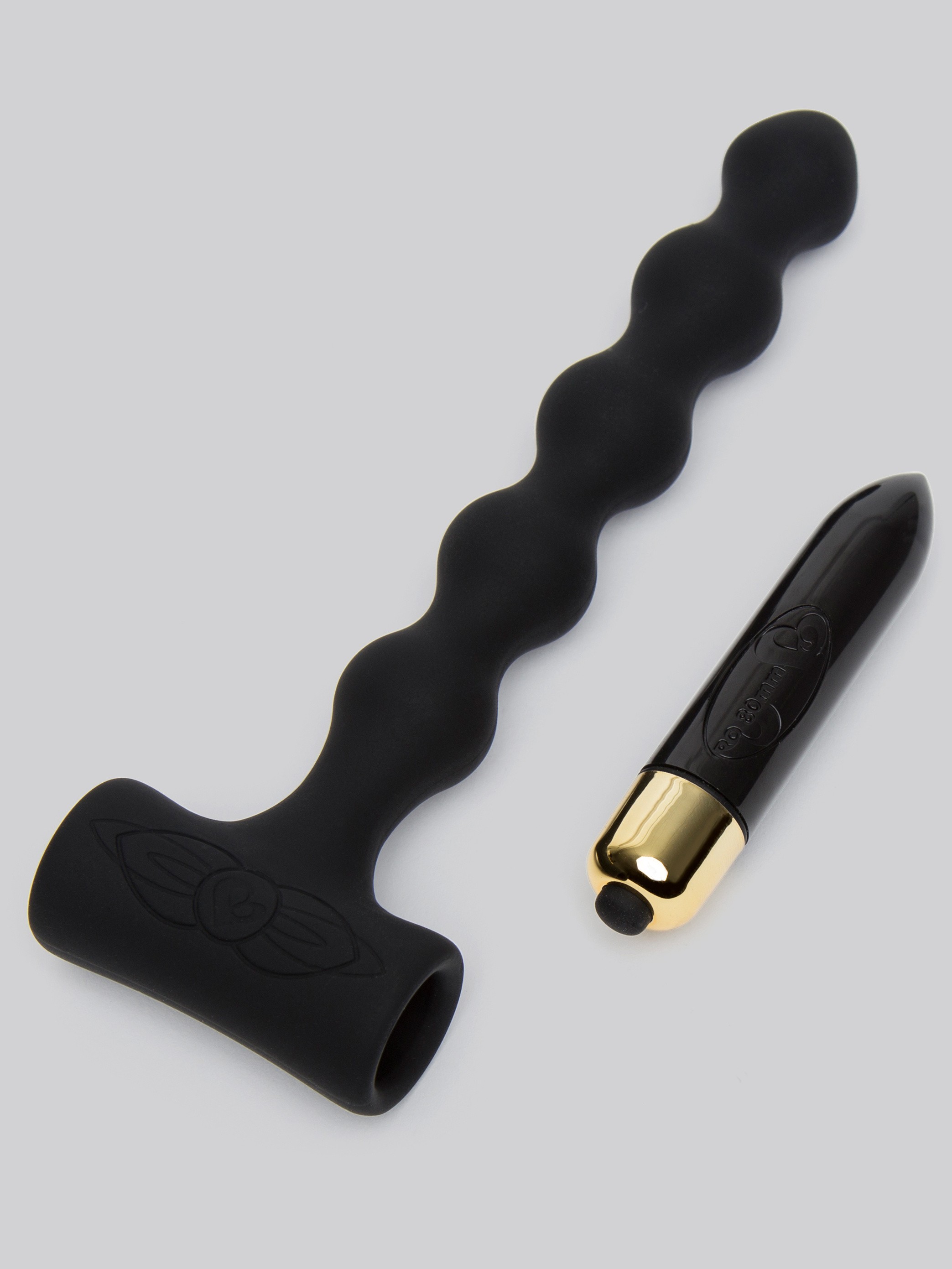 Rocks Off Petite Sensations Pearls 7 Function Vibrating Anal Beads, Black, hi-res