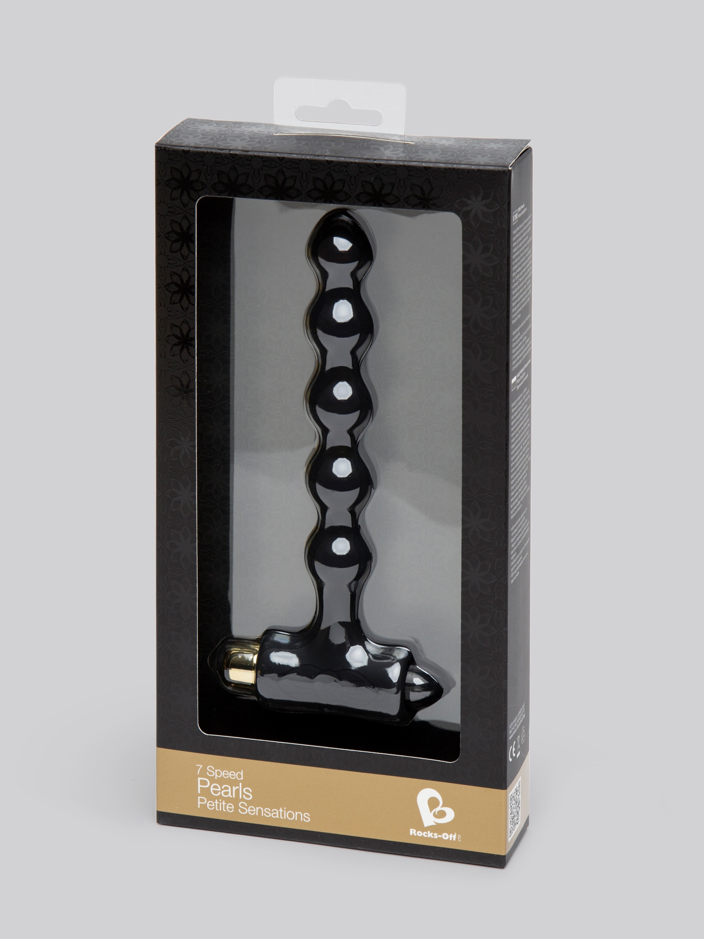 Rocks Off Petite Sensations Pearls 7 Function Vibrating Anal Beads, Black, hi-res