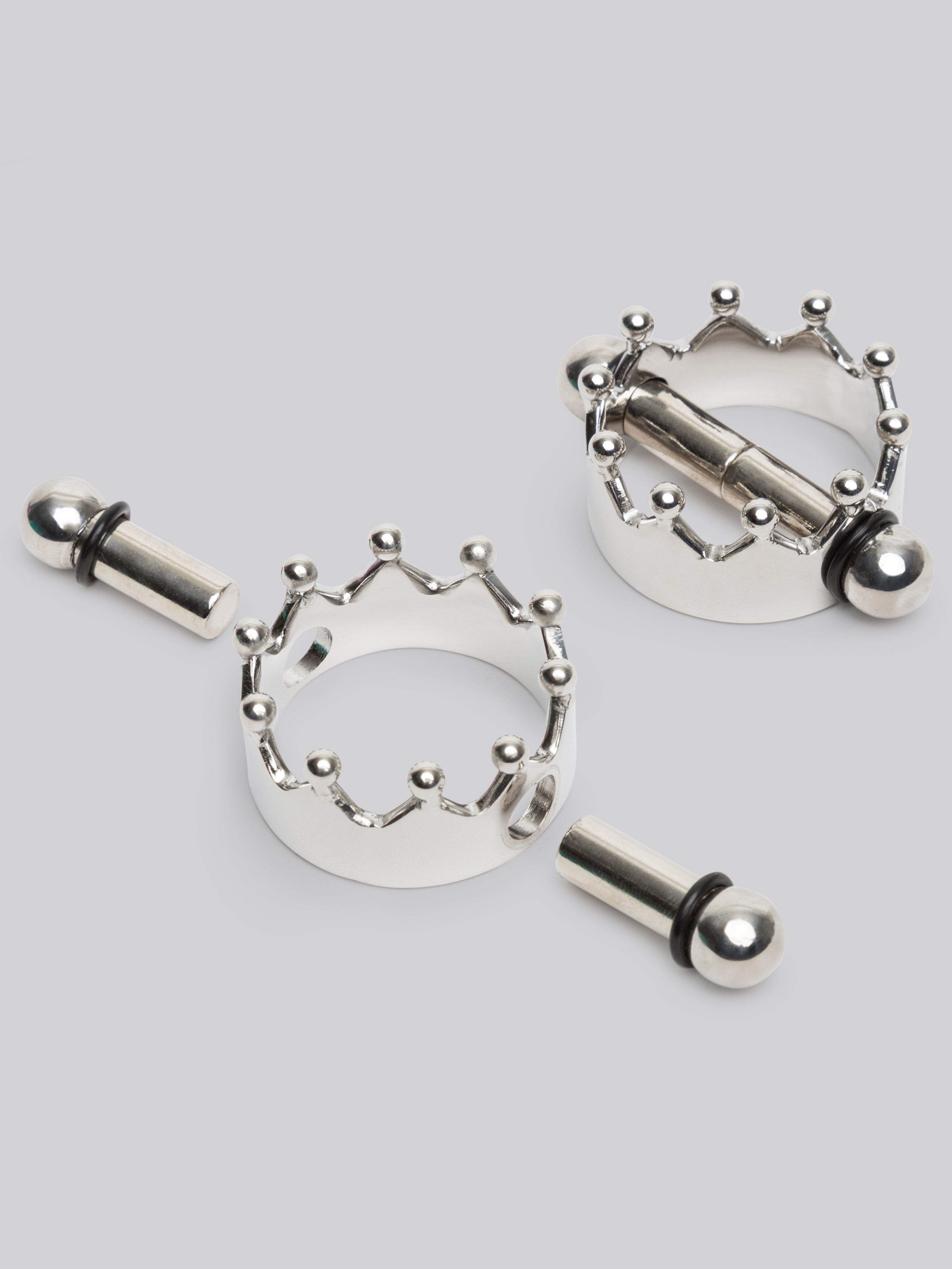 Magnetic Crown Nipple Clamps, Silver, hi-res