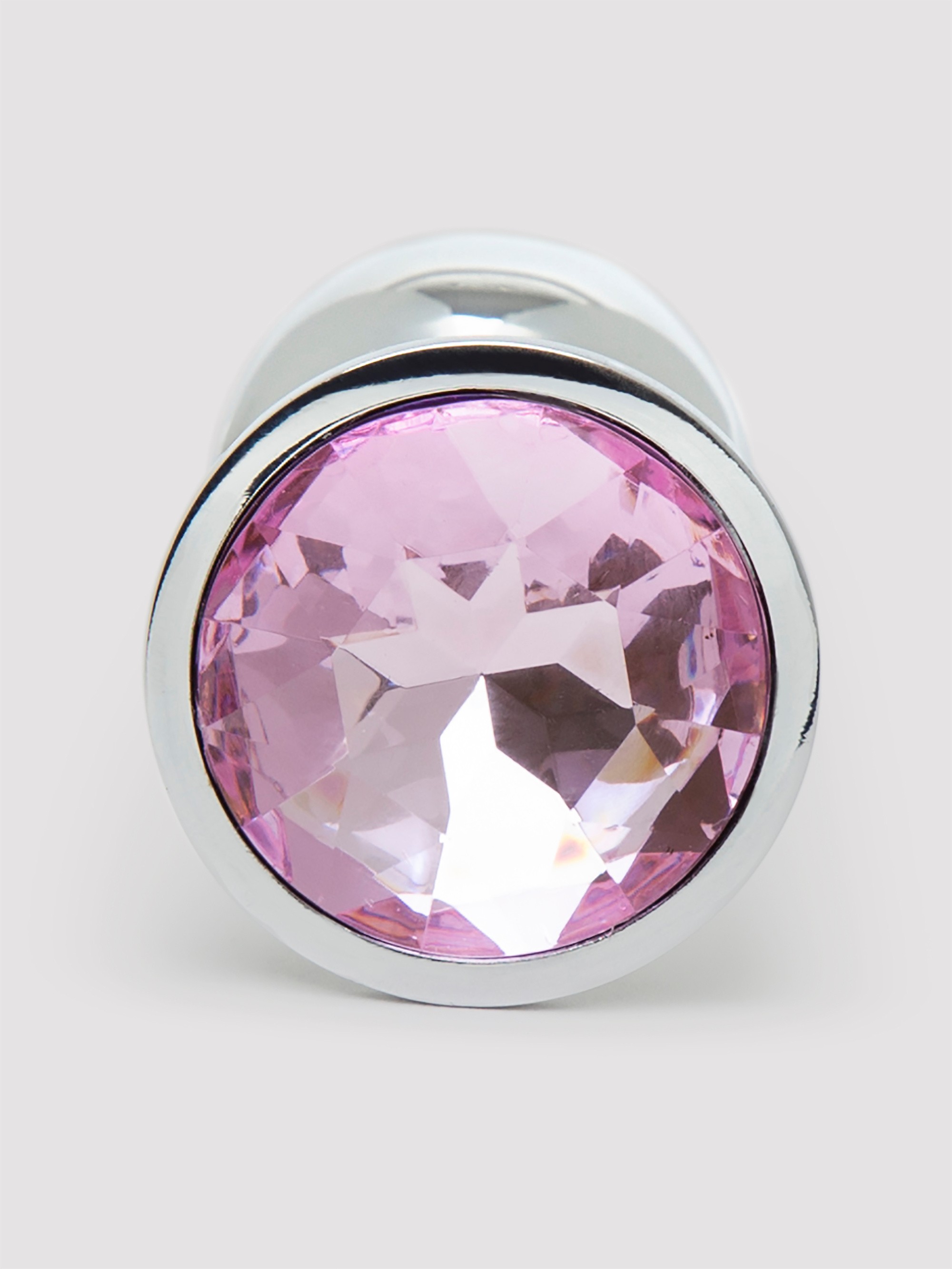 Booty Sparks Pink Gem Jeweled Butt Plug 2.5 Inch, Silver, hi-res
