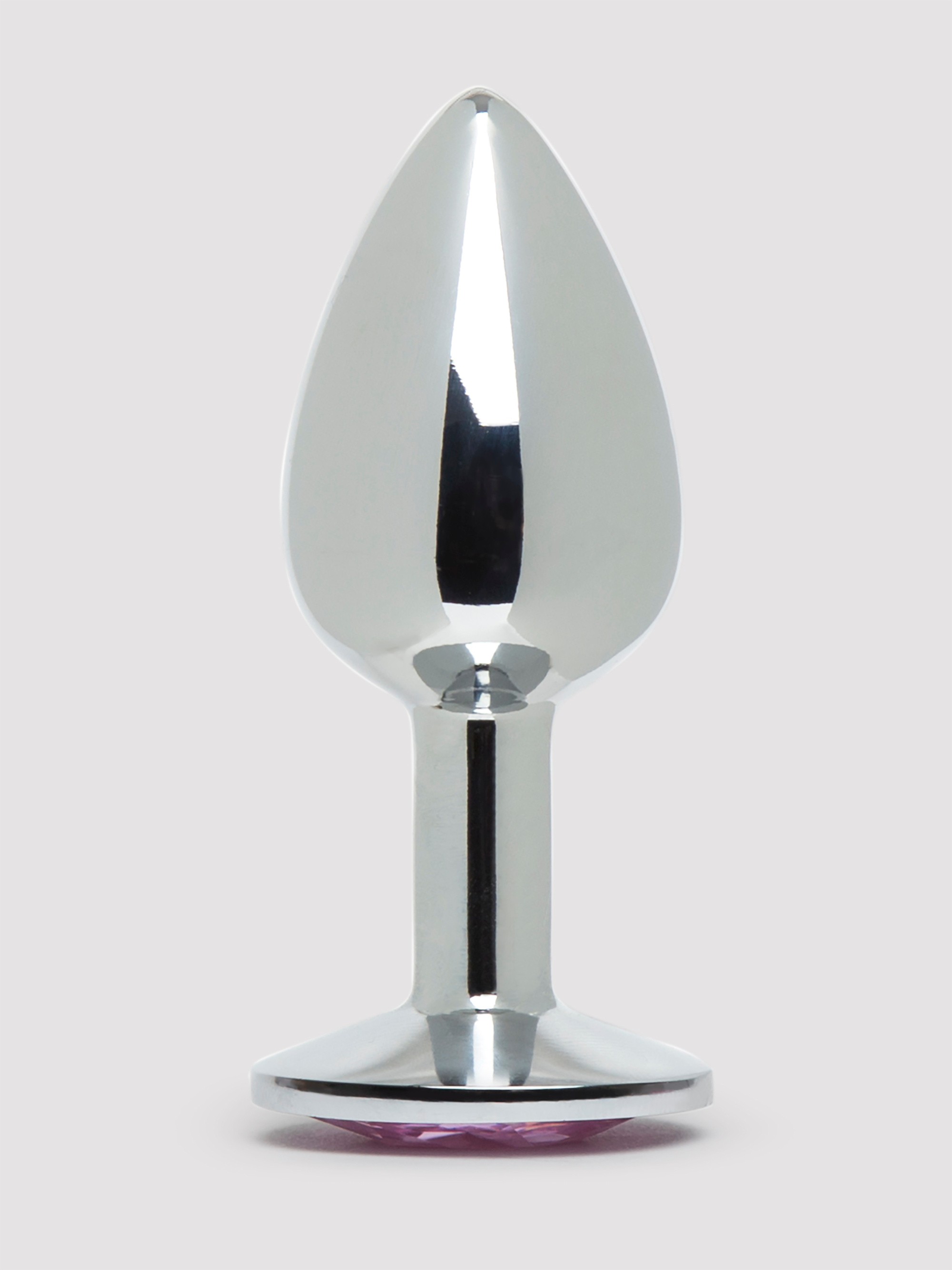 Booty Sparks Pink Gem Jeweled Butt Plug 2.5 Inch, Silver, hi-res