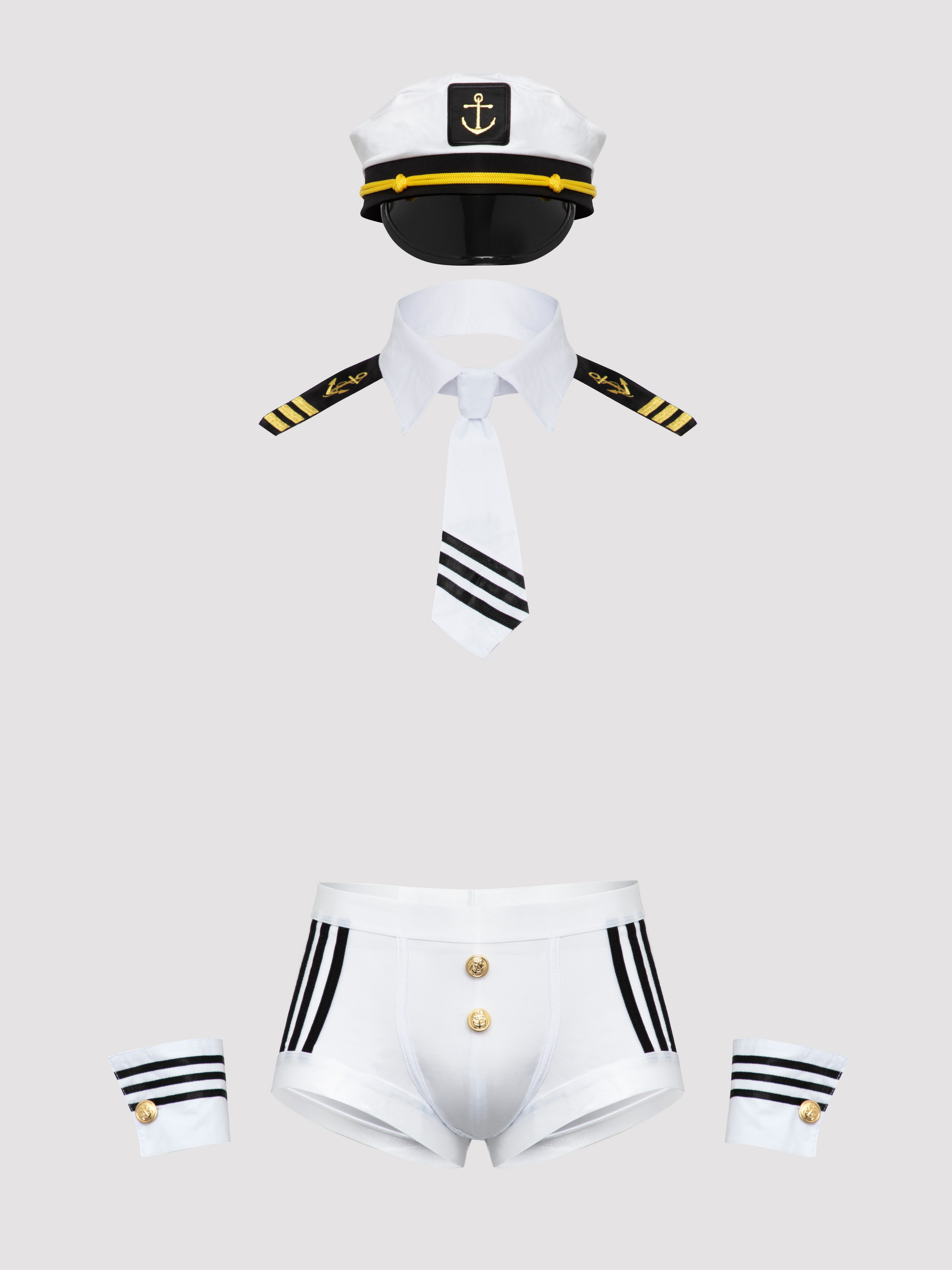 LHM Sexy Seaman Costume, White, hi-res