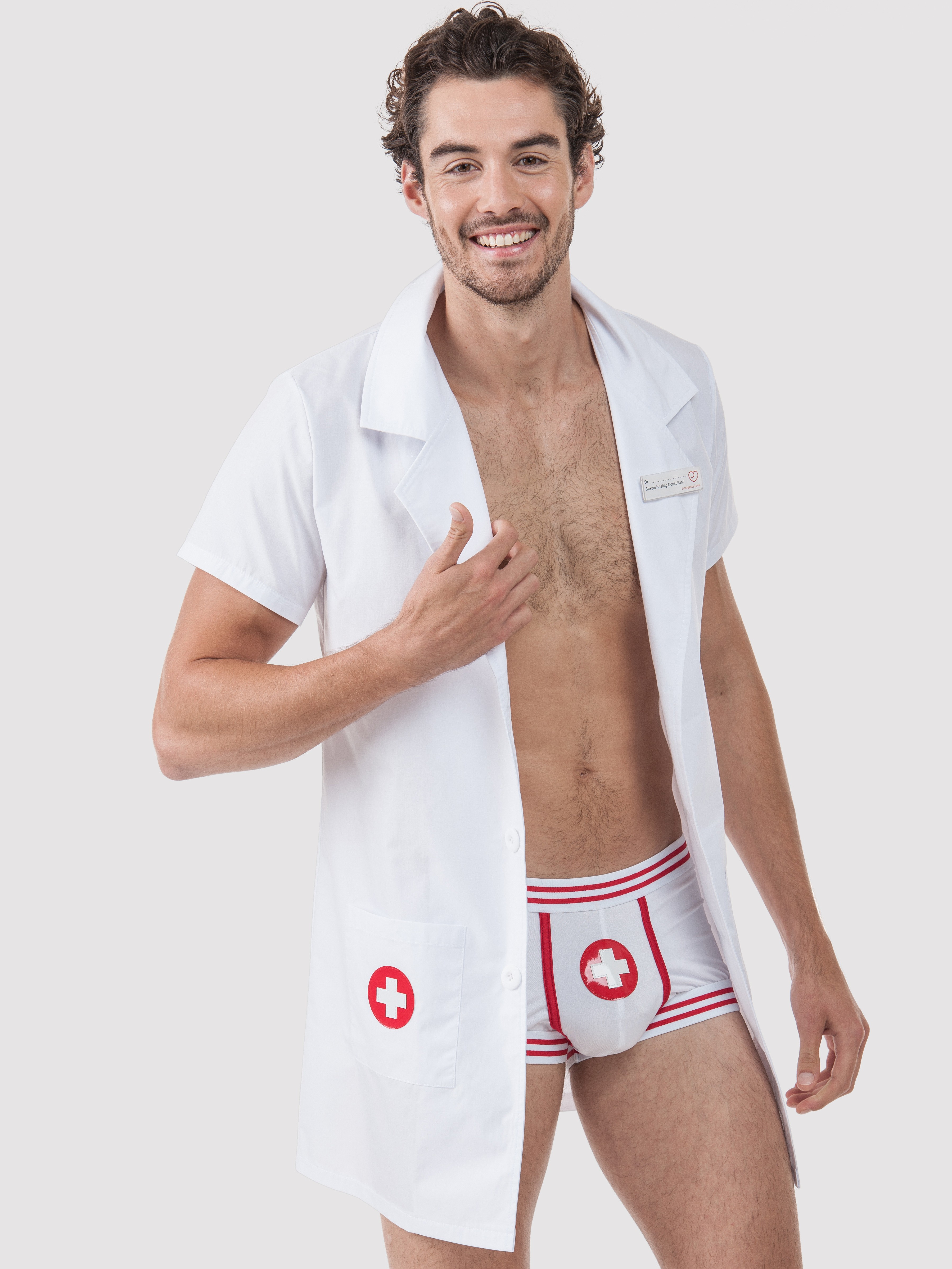 Lovehoney Fantasy Doctor Goodbody Costume, White, hi-res