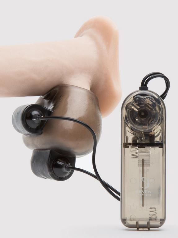 Dual Power Vibrating Testicle Stimulator, Black, hi-res