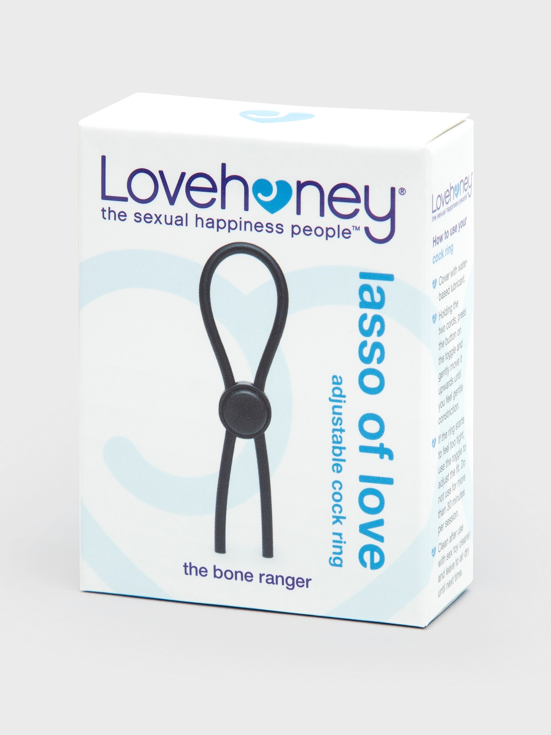 Lovehoney Lasso of Love Adjustable Cock Ring, Black, hi-res