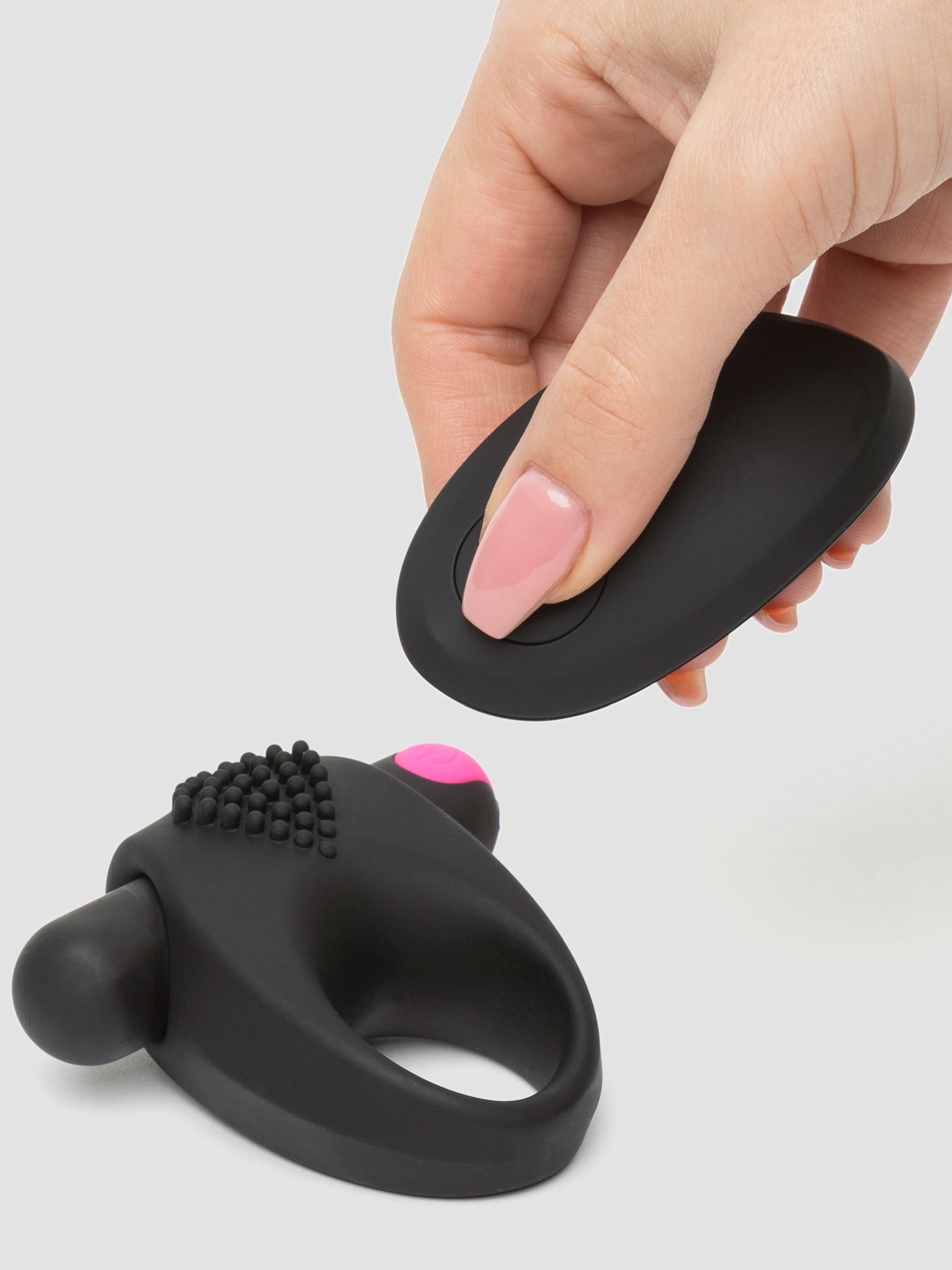 Lovehoney High Flyer 10 Function Remote Control Cock Ring, Black, hi-res