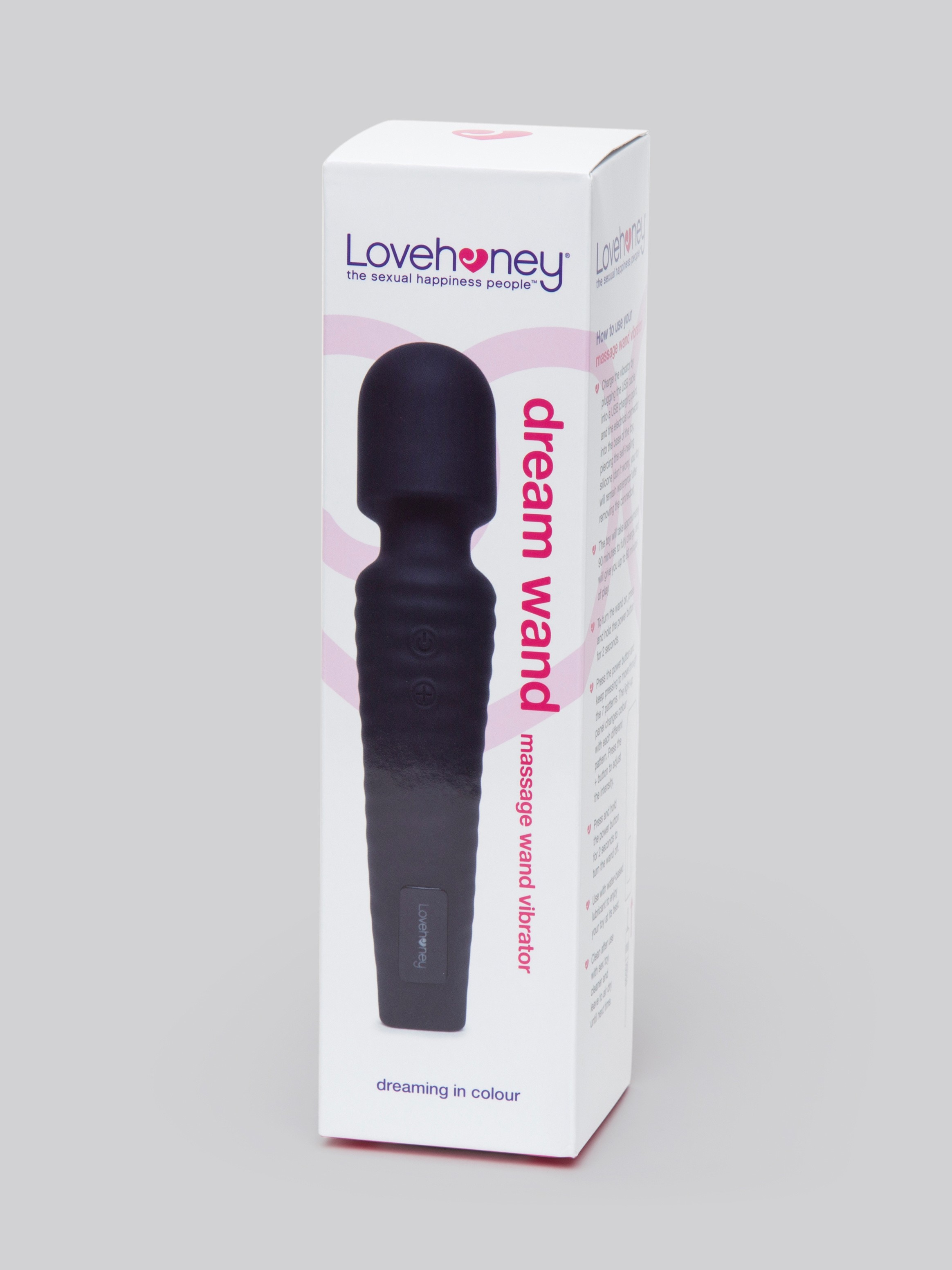 Lovehoney Dream Wand Rechargeable Mini Massage Wand Vibrator, Black, hi-res