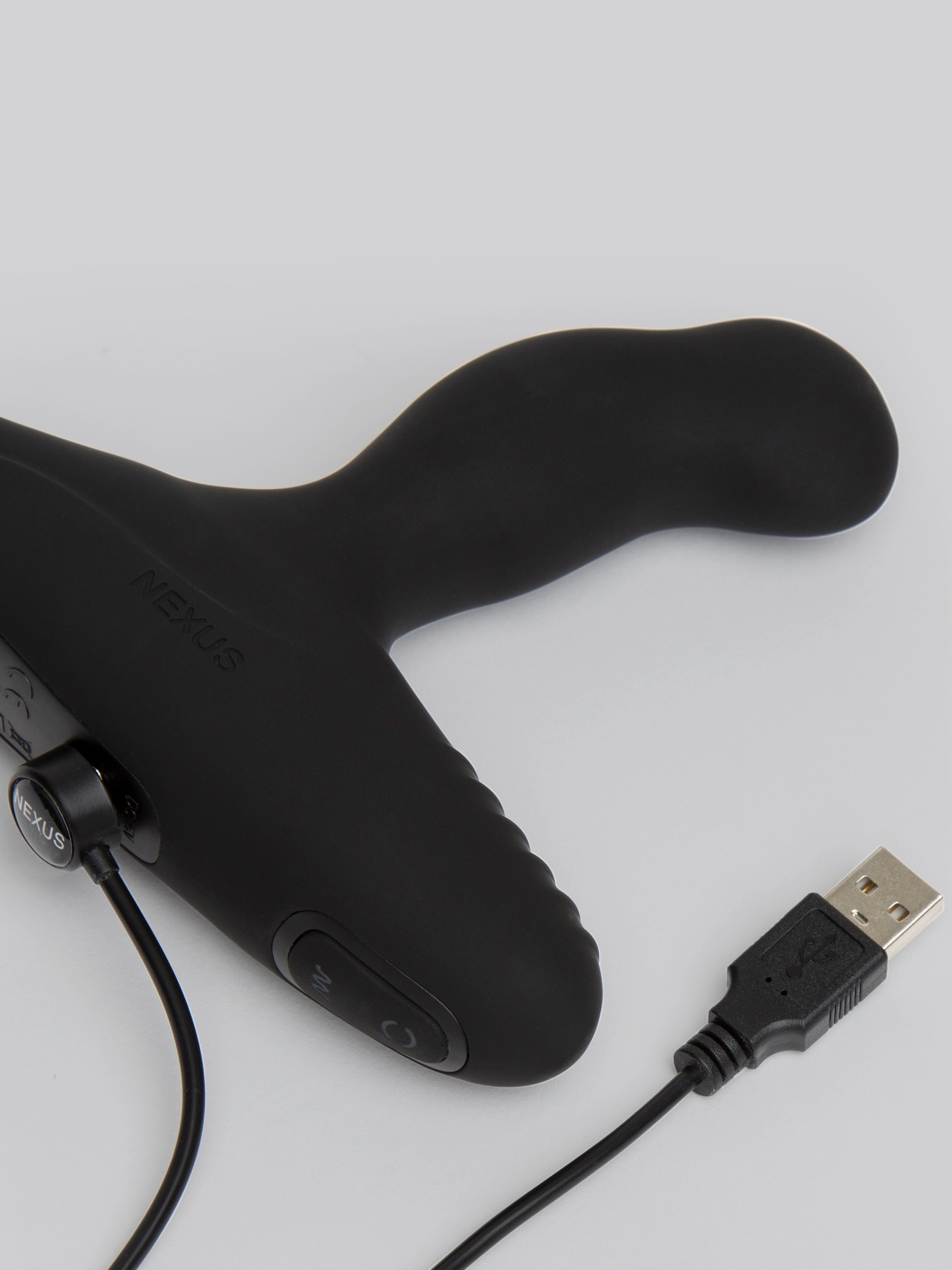 Nexus Revo Intense Rechargeable Rotating Silicone Prostate Massager, Black, hi-res