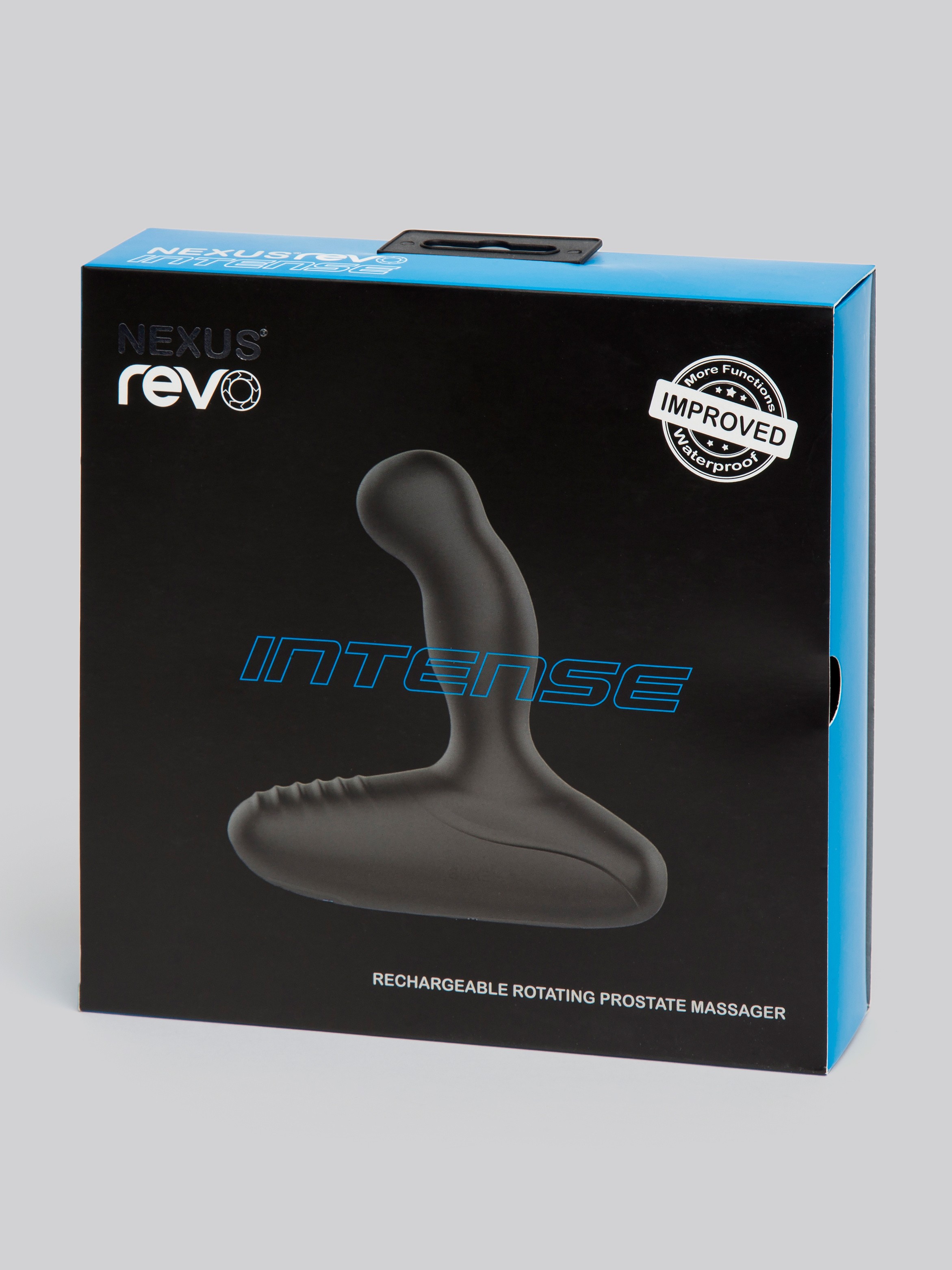 Nexus Revo Intense Rechargeable Rotating Silicone Prostate Massager, Black, hi-res