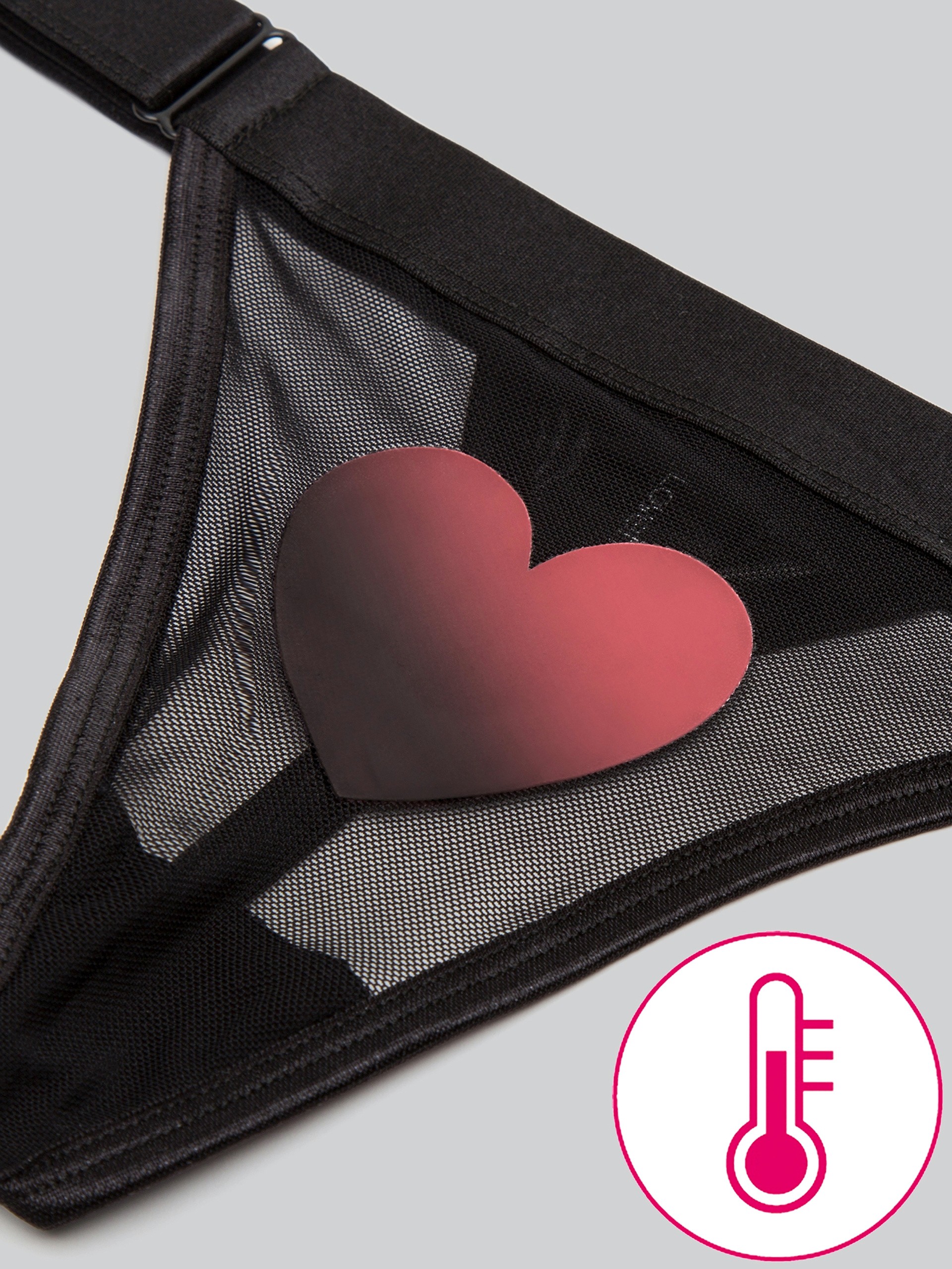 Lovehoney Plus Size Hot For You Colour-Changing Bra Set, Black, hi-res