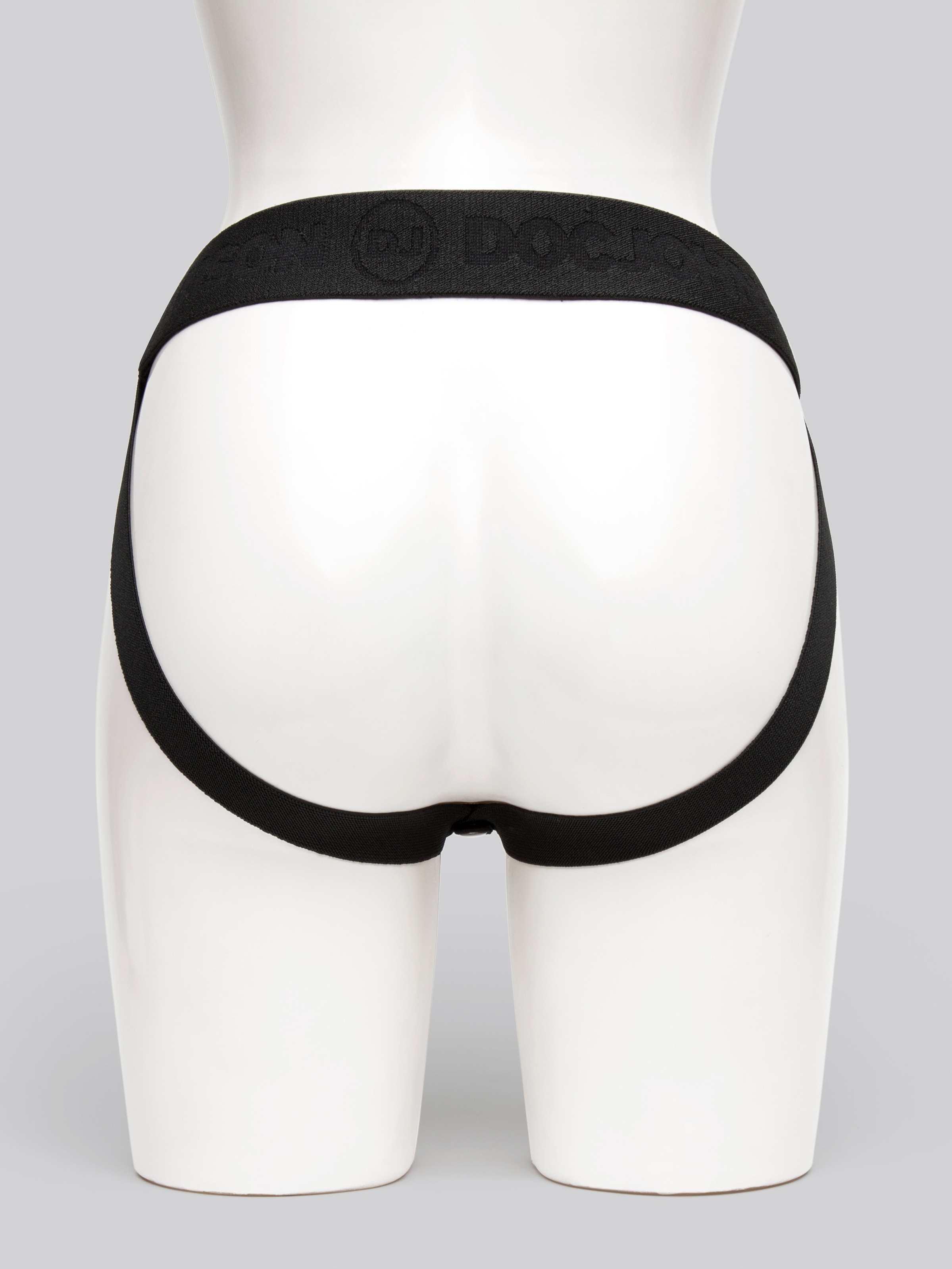 Doc Johnson Silicone Hollow Remote Control Strap-On Set 8 Inch, Black, hi-res