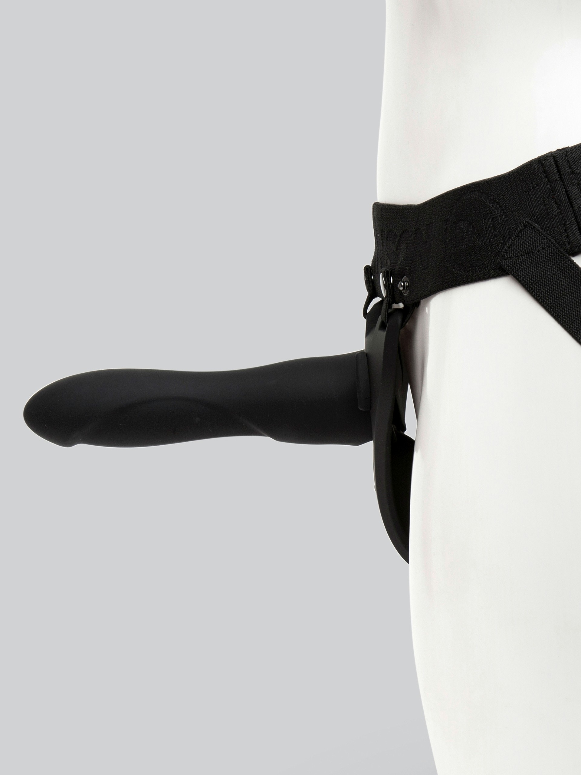 Doc Johnson Silicone Hollow Remote Control Strap-On Kit (4 Piece), Black, hi-res