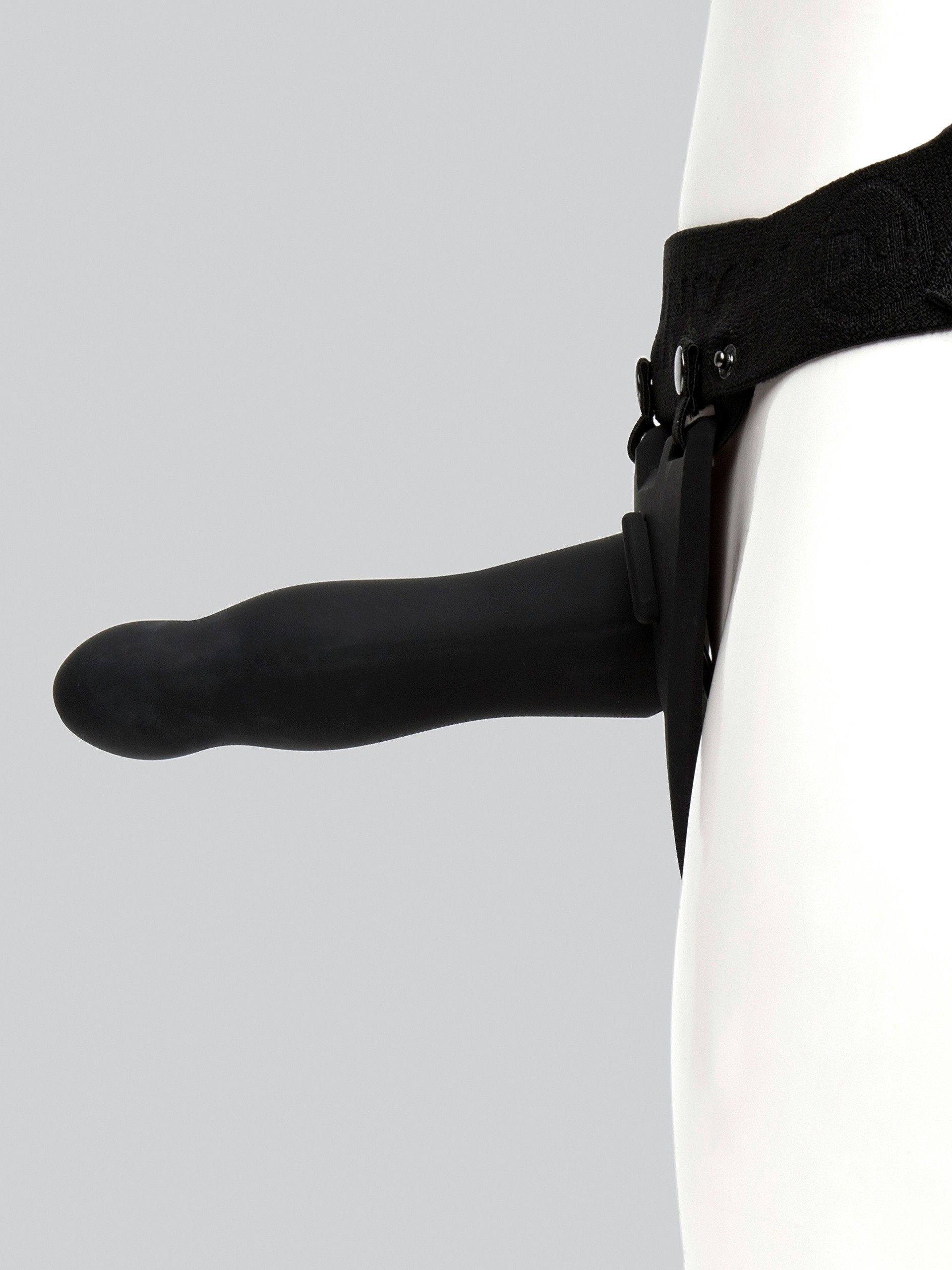 Doc Johnson Silicone Hollow Strap-On Set 7 Inch, Black, hi-res