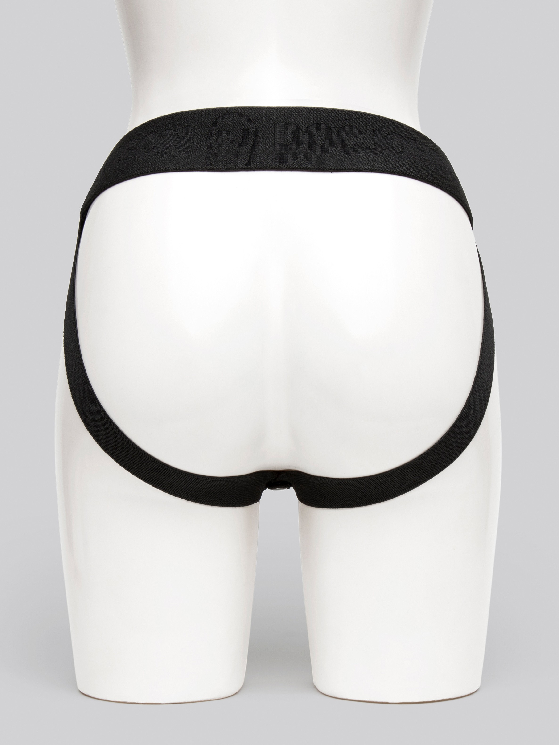 Doc Johnson Silicone Hollow Strap-On Set 7 Inch, Black, hi-res