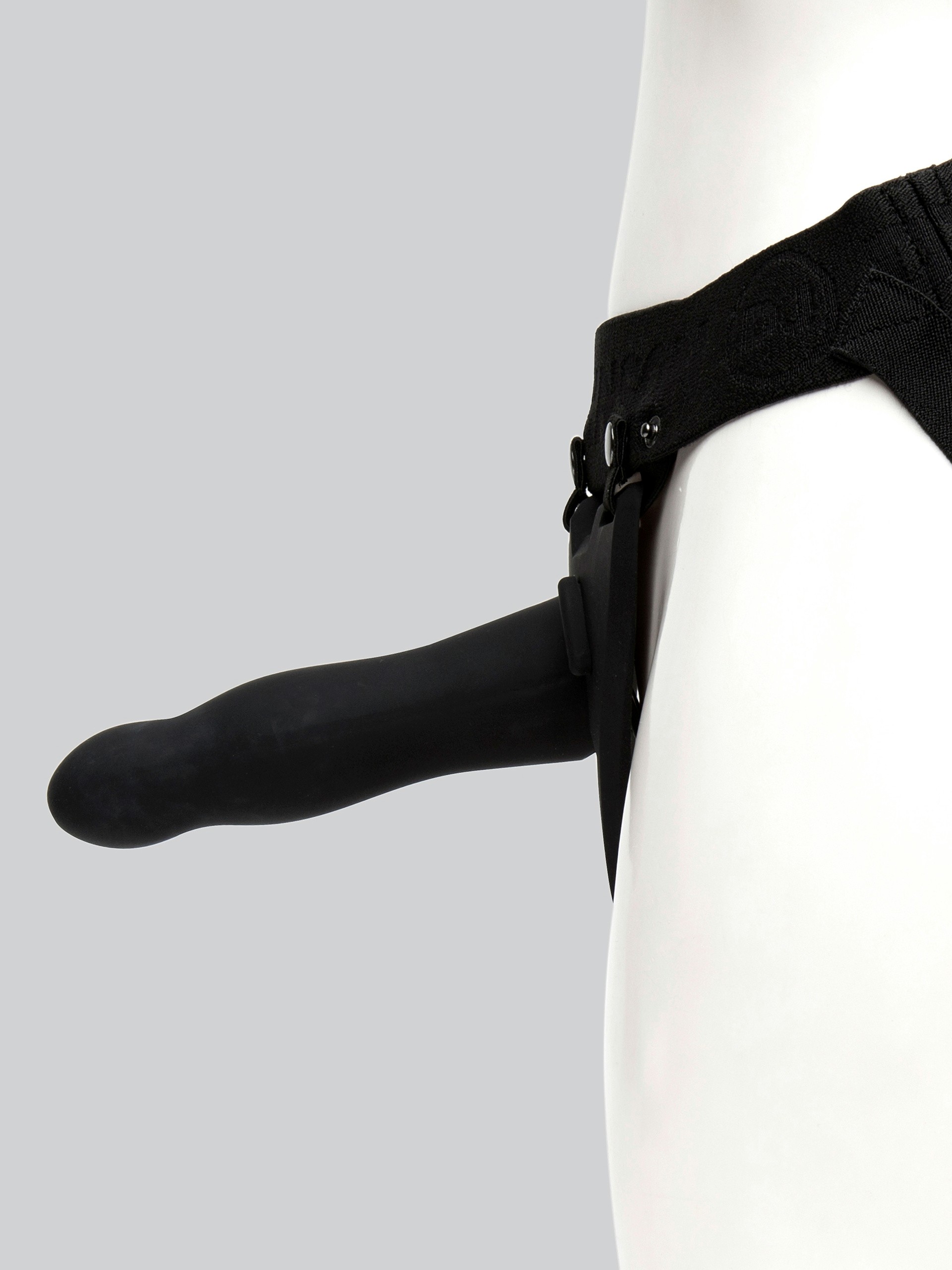 Doc Johnson Silicone Hollow Strap-On Kit (4 Piece), Black, hi-res