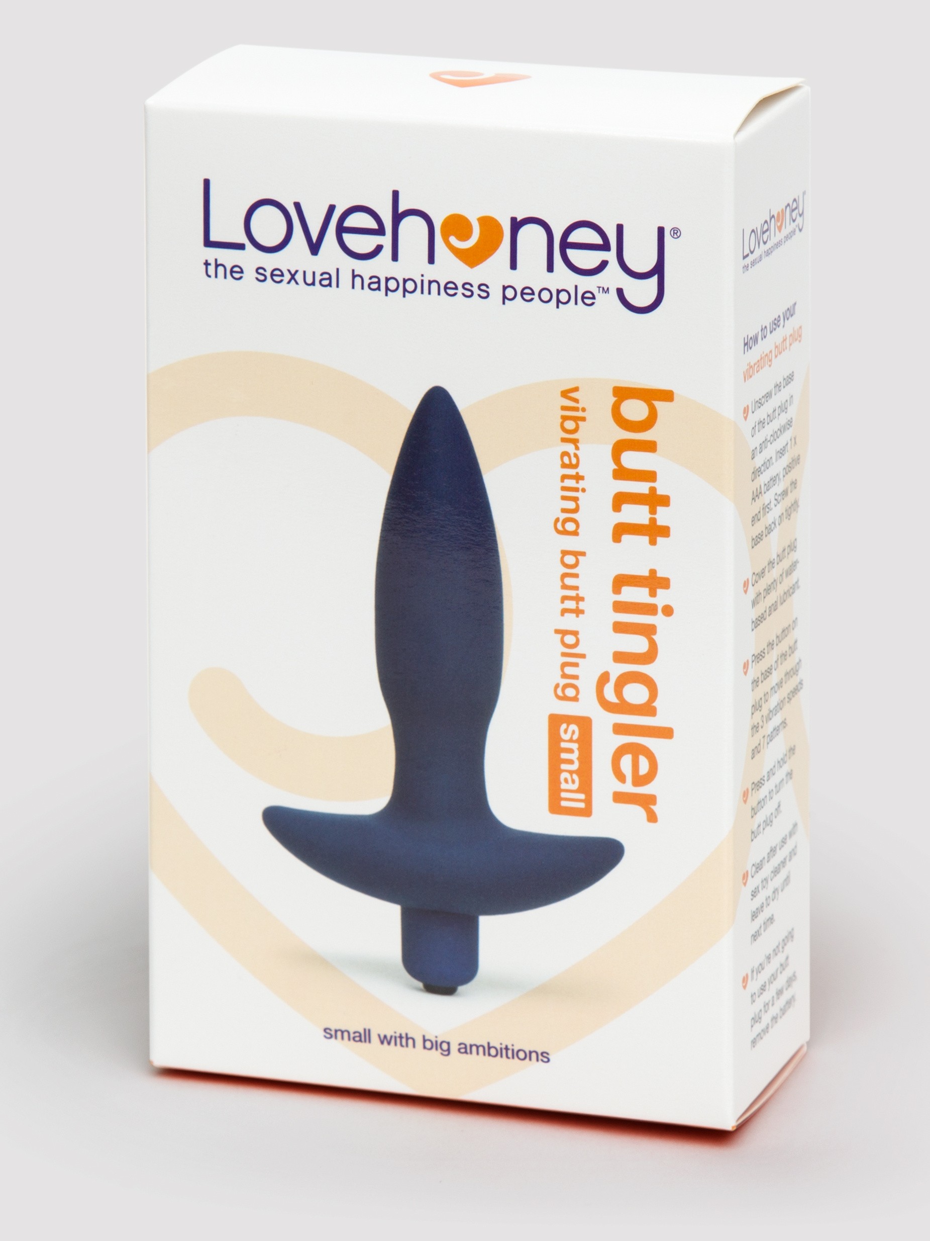 Lovehoney Butt Tingler 10 Function Vibrating Butt Plug 3.5 Inch, Blue, hi-res