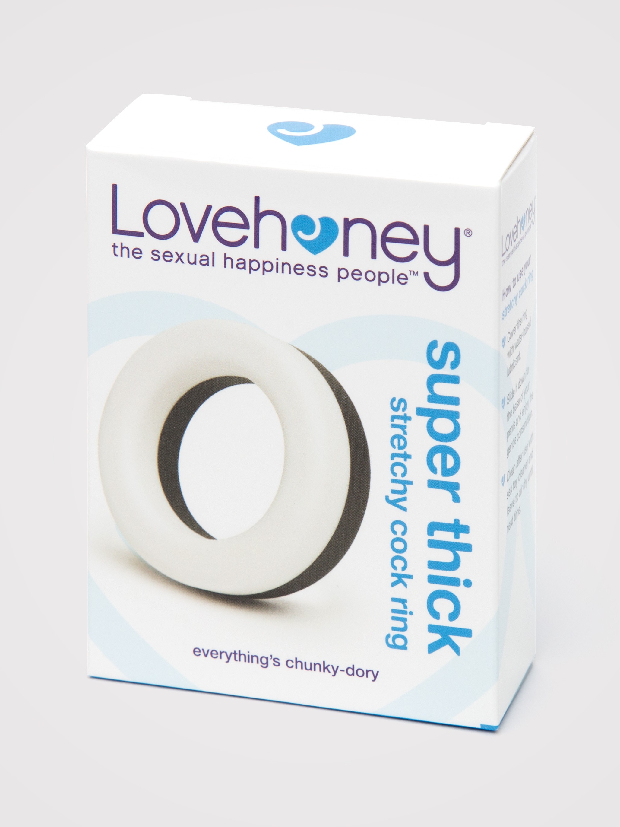 Lovehoney Thick Silicone Cock Ring, Black, hi-res