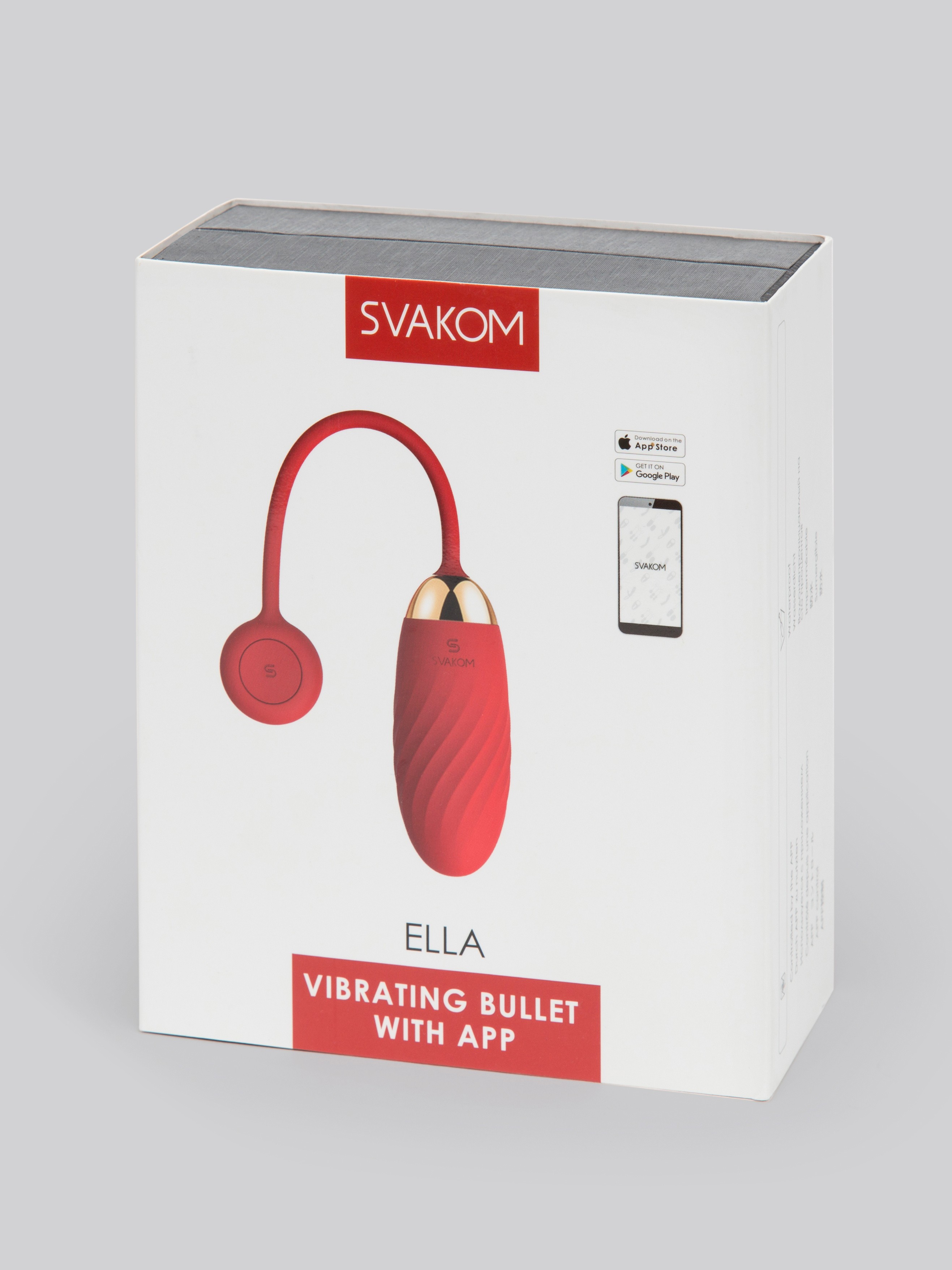 Svakom Ella Neo App Controlled Rechargeable Textured Love Egg Vibrator, Red, hi-res